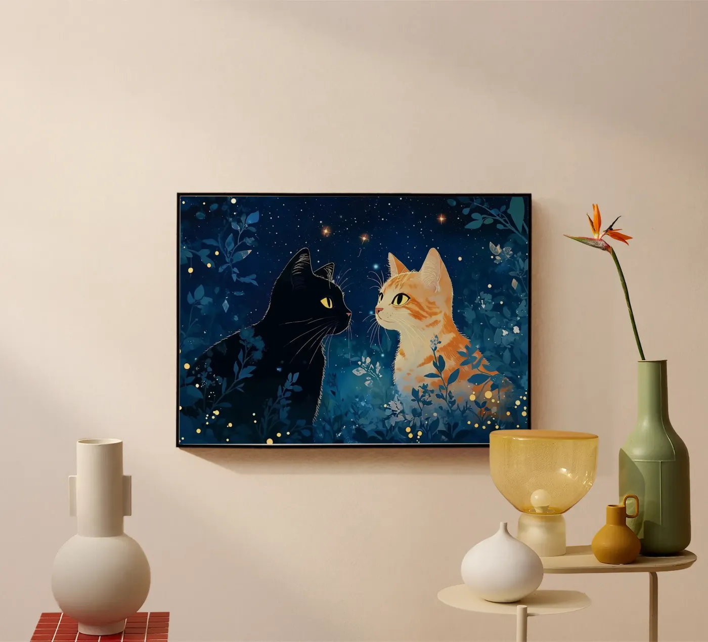 Katzen Acryl-Glas von Abstract Botanical Art