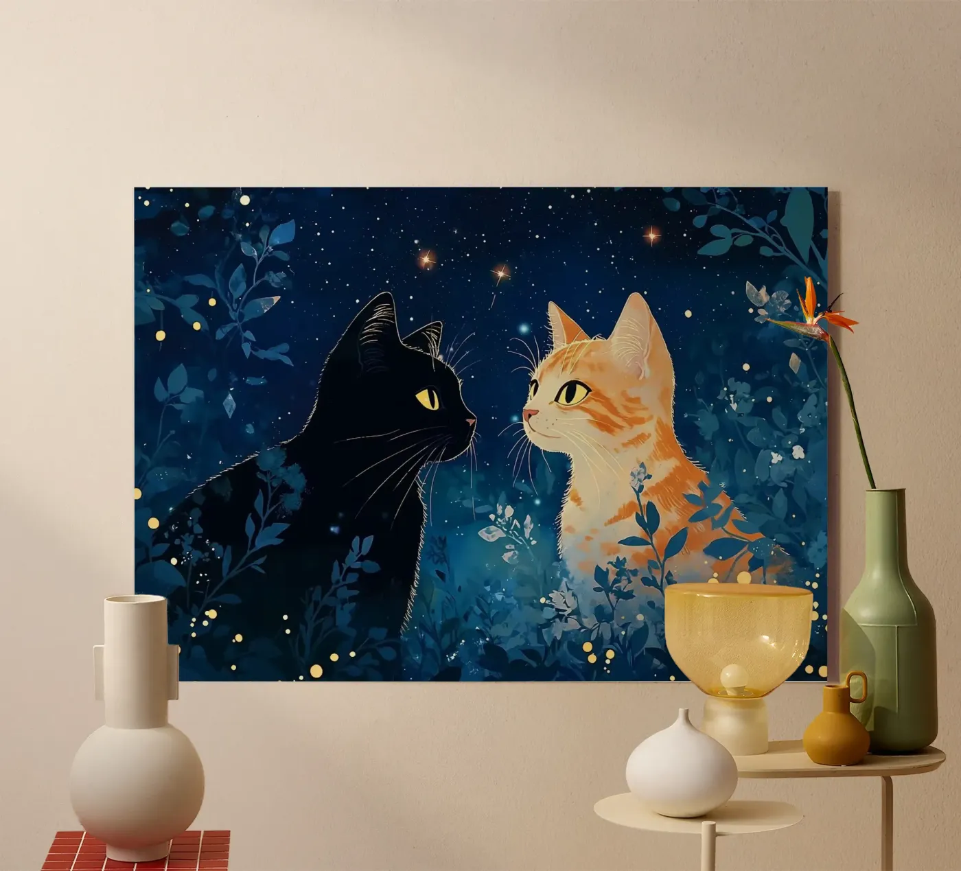 Katzen Acryl-Glas von Abstract Botanical Art