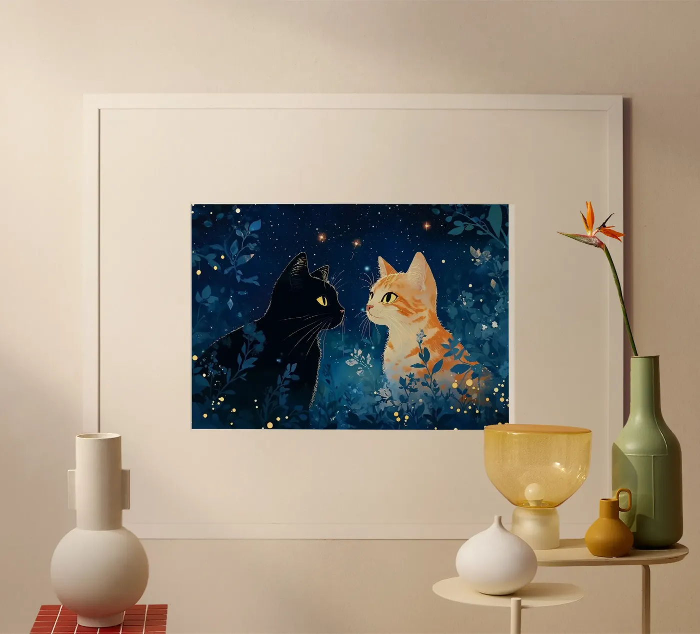 Katzen Poster von Abstract Botanical Art