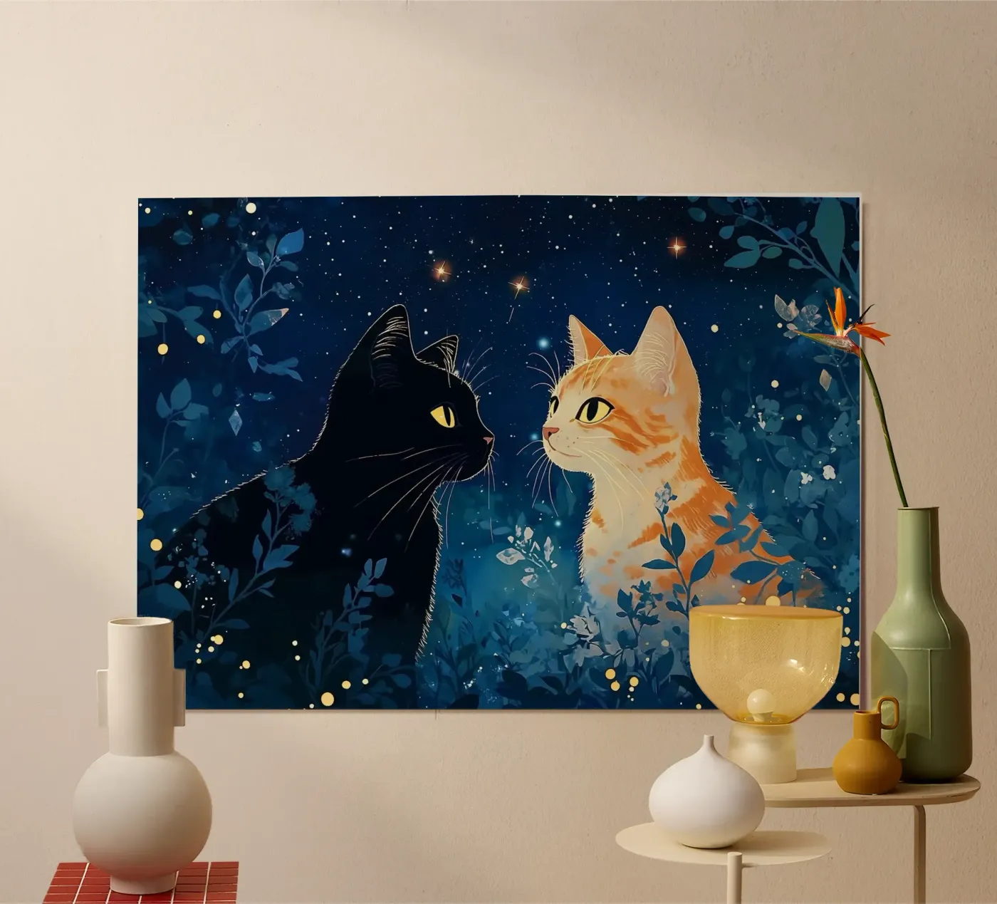 Katzen Poster von Abstract Botanical Art