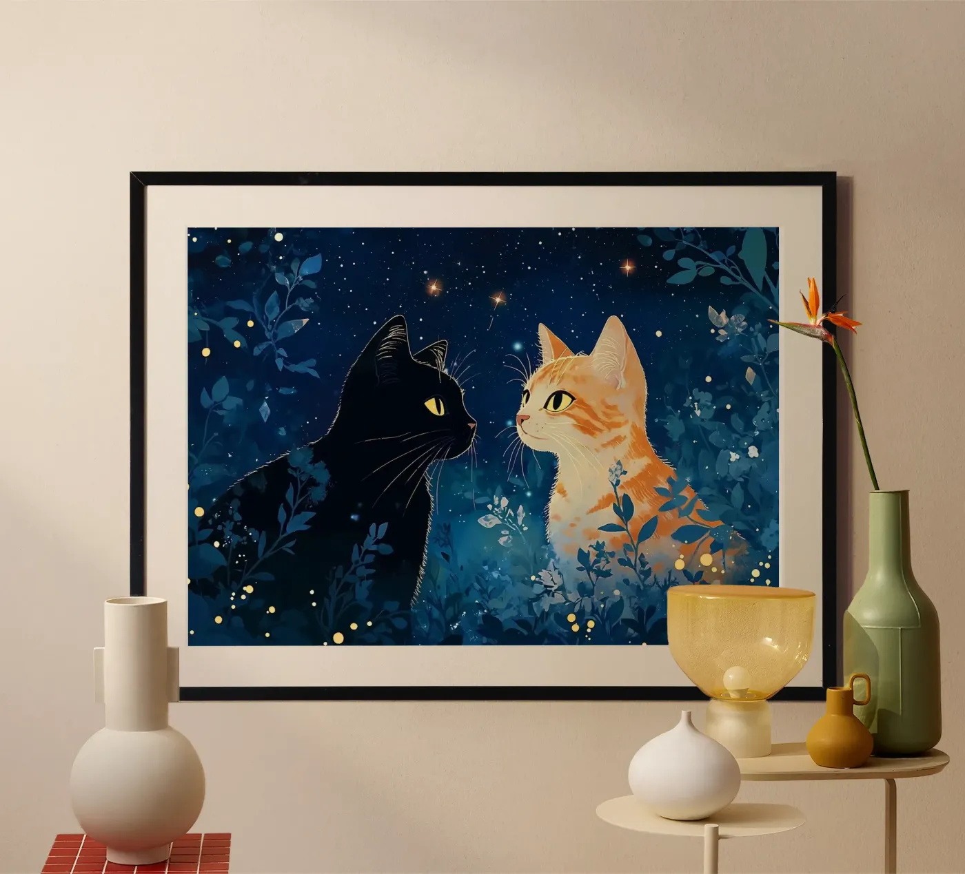 Katzen Poster von Abstract Botanical Art