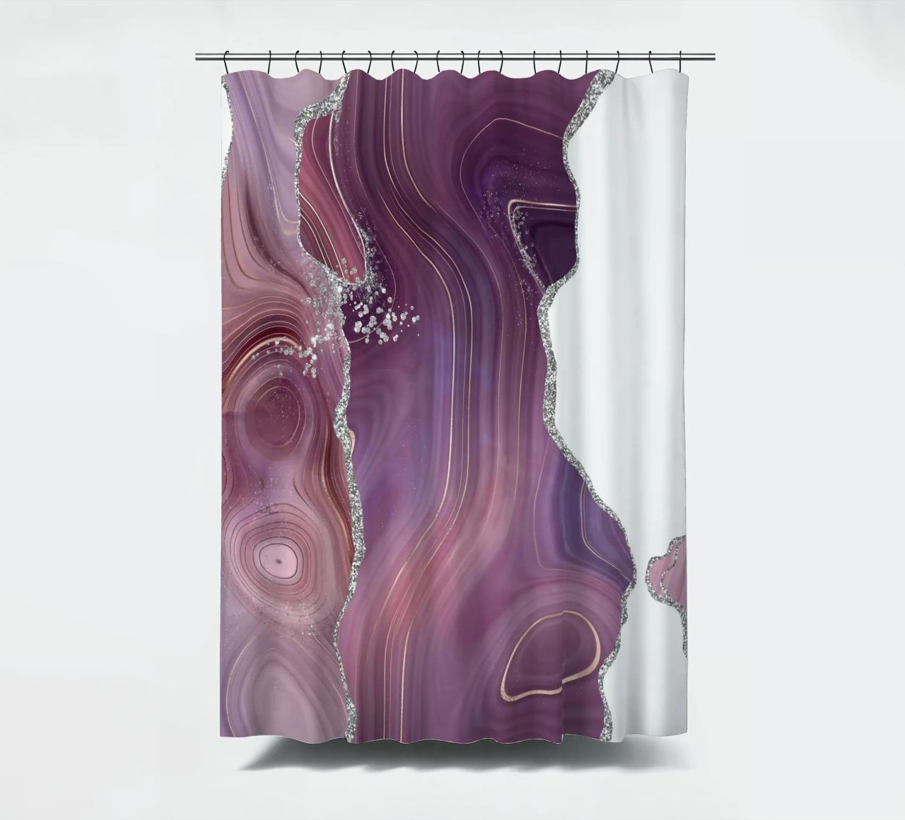 Agata malva e argento Texture 05 tenda da doccia da Gemstone Textures