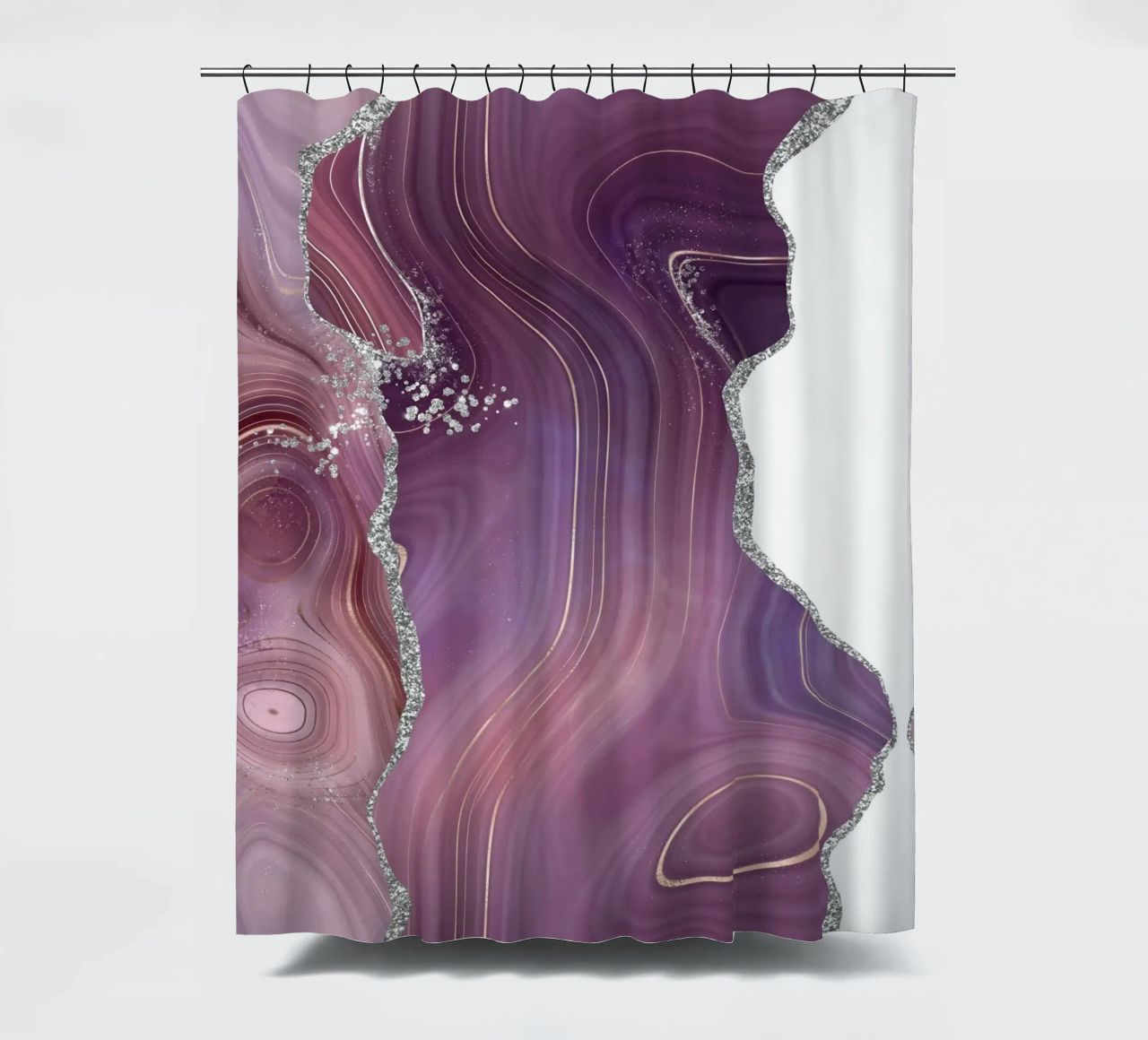 Agata malva e argento Texture 05 tenda da doccia da Gemstone Textures