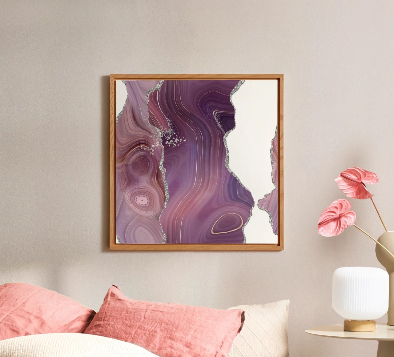 Agata malva e argento Texture 05 alluminio dibond da Gemstone Textures