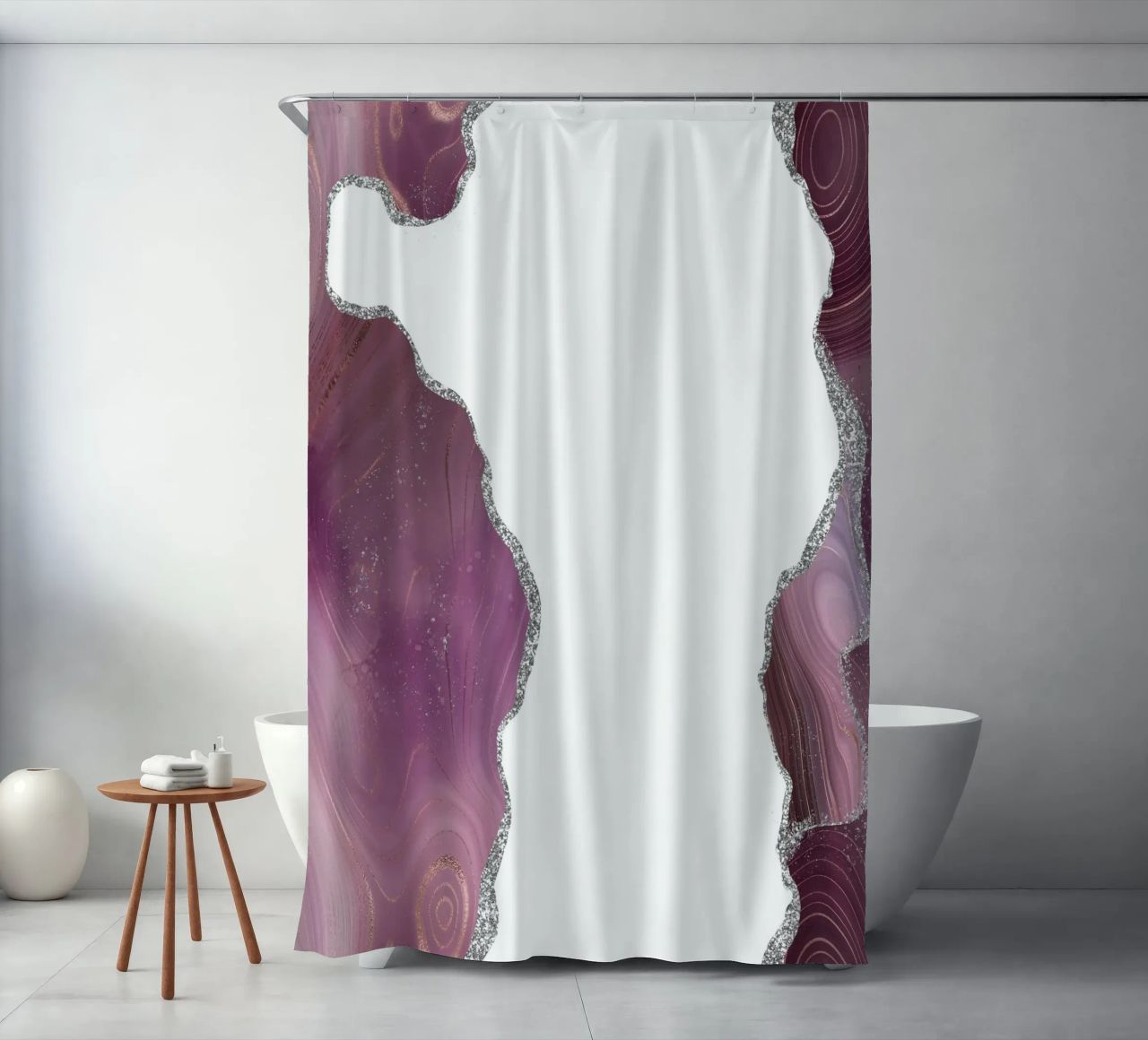 Agata malva e argento Texture 06 tenda da doccia da Gemstone Textures
