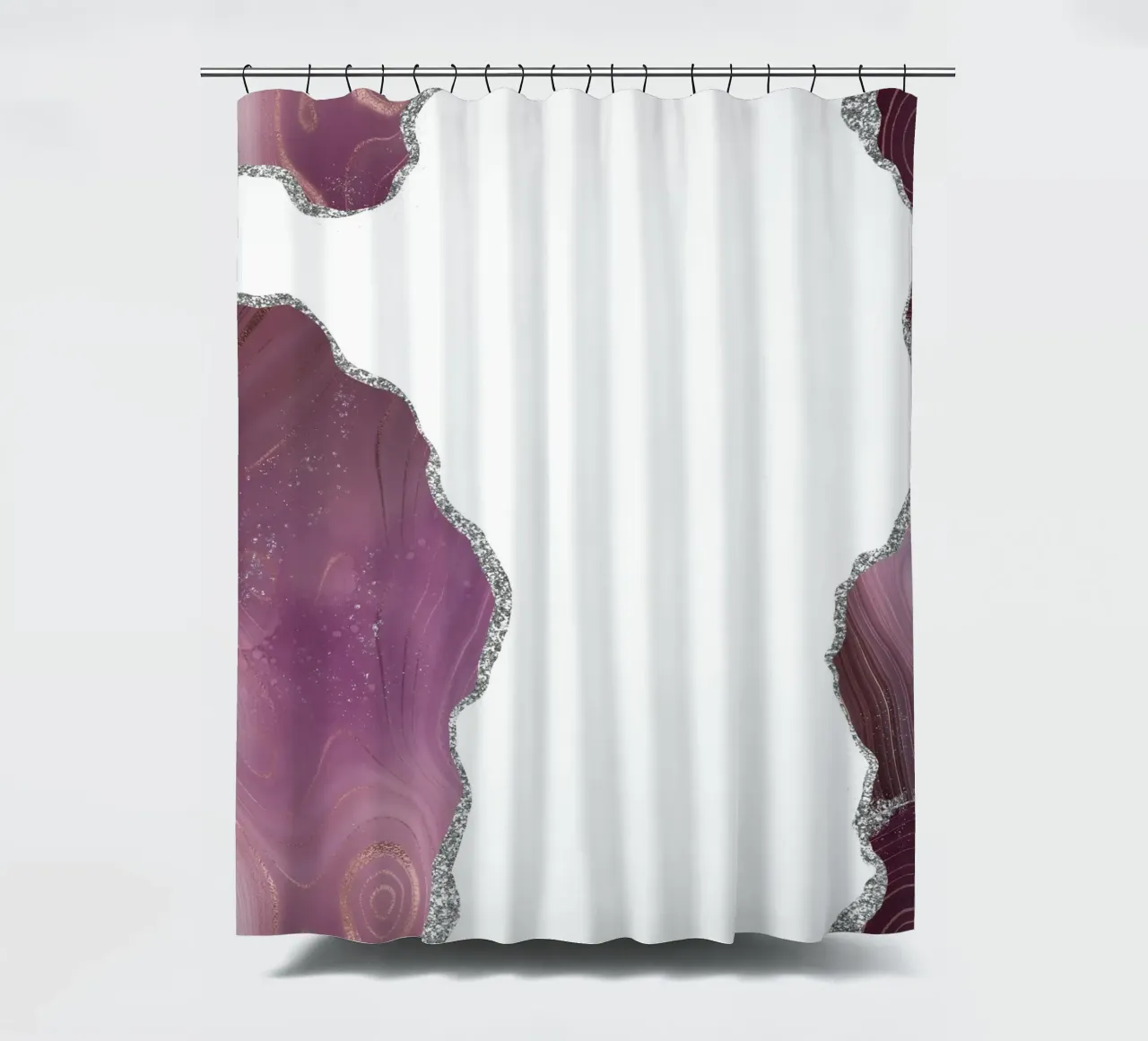 Mauve & Silber Achat Textur 06 Duschvorhang von Gemstone Textures