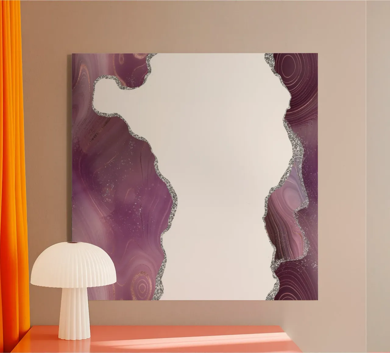 Mauve & Silber Achat Textur 06 Acryl-Glas von Gemstone Textures