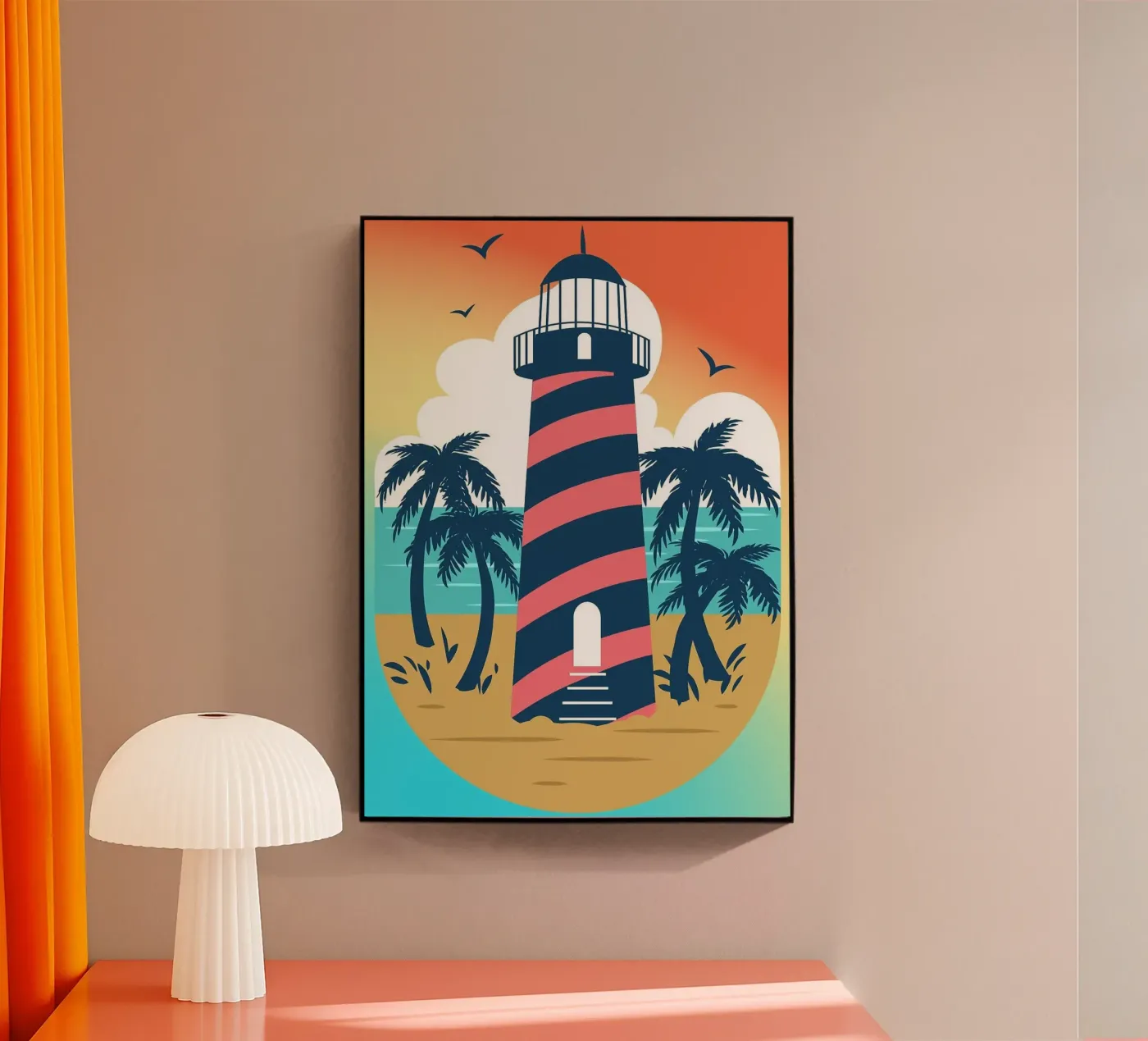 lighthouse acrylic glass by Abstract Botanical Art