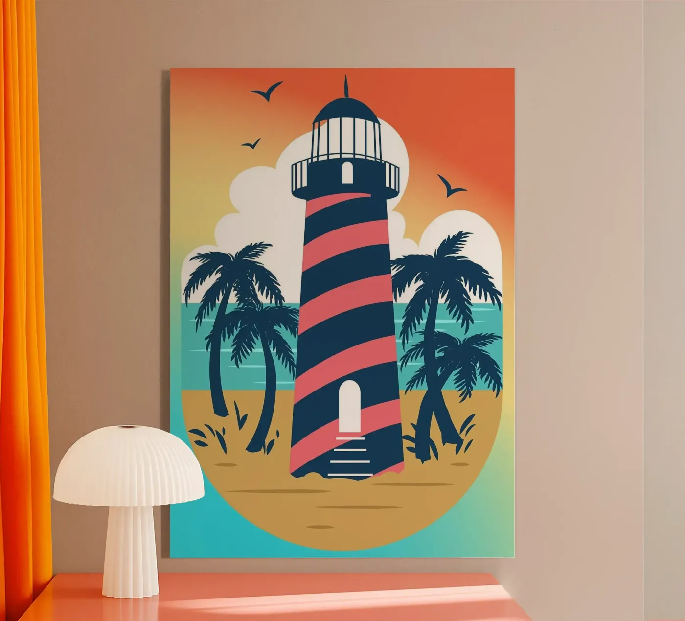 lighthouse acrylic glass by Abstract Botanical Art