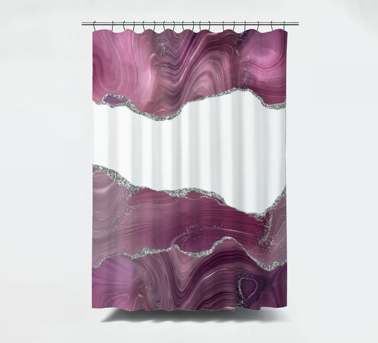 Mauve & Silber Achat Textur 08 Duschvorhang von Gemstone Textures