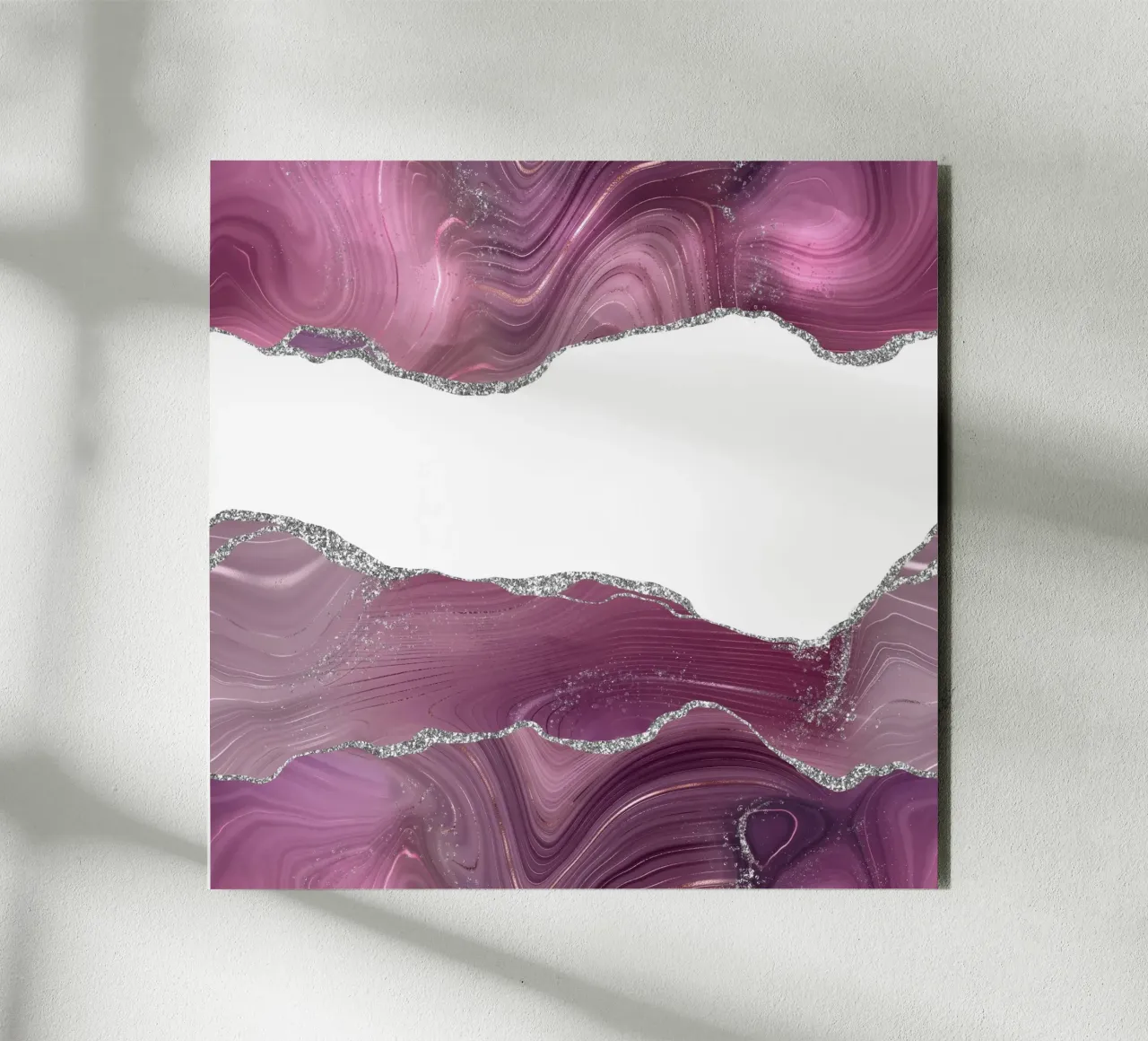 Texture Agate Mauve & Argent 08 alu dibond de Gemstone Textures