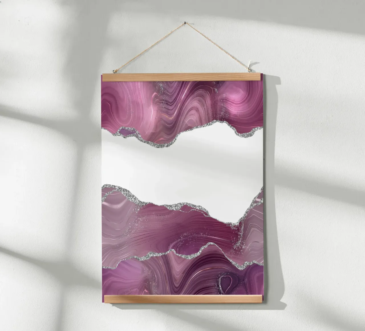 Texture Agate Mauve & Argent 08 poster de Gemstone Textures