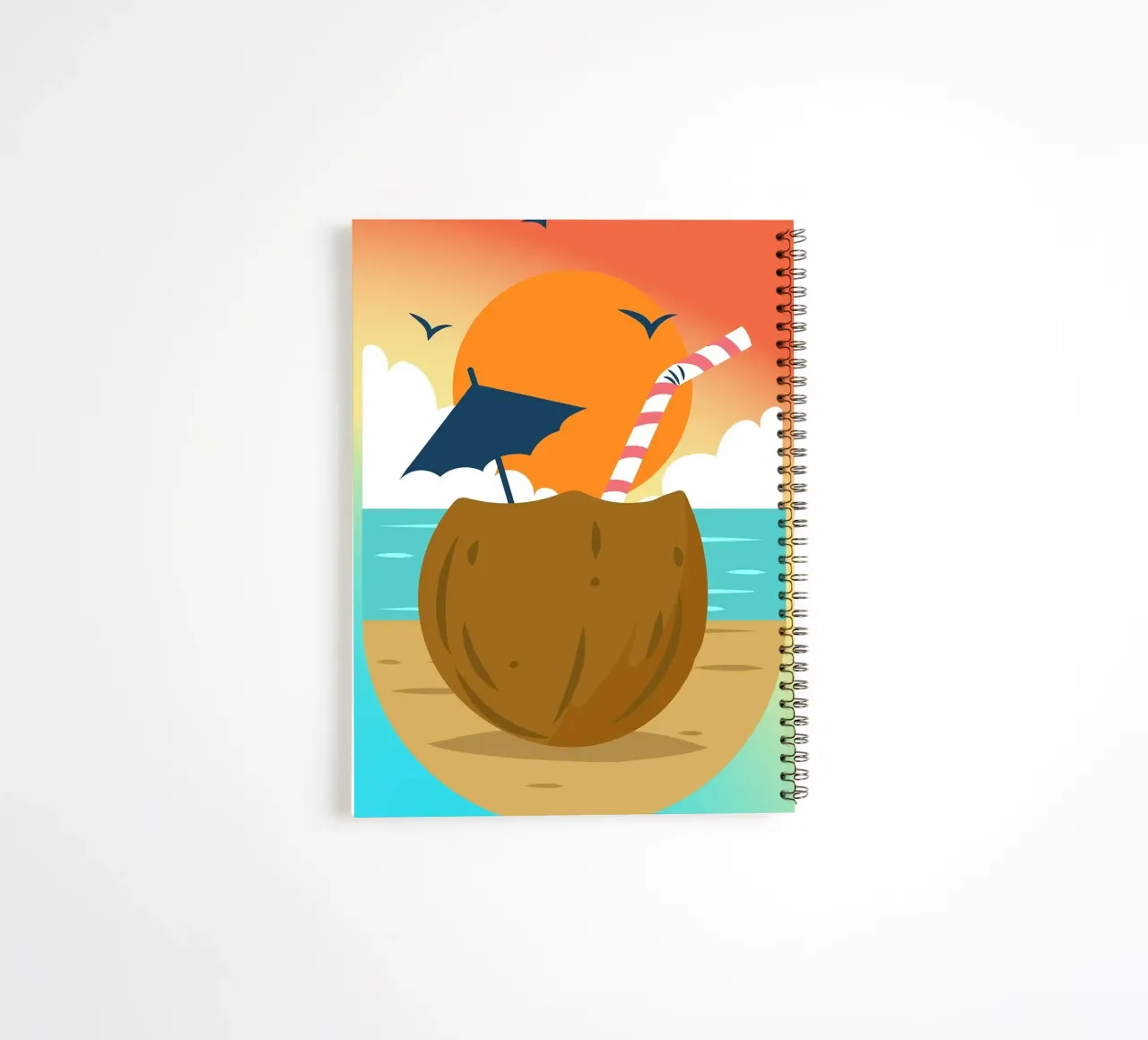 coconut ocean spiral notebook by Abstract Botanical Art