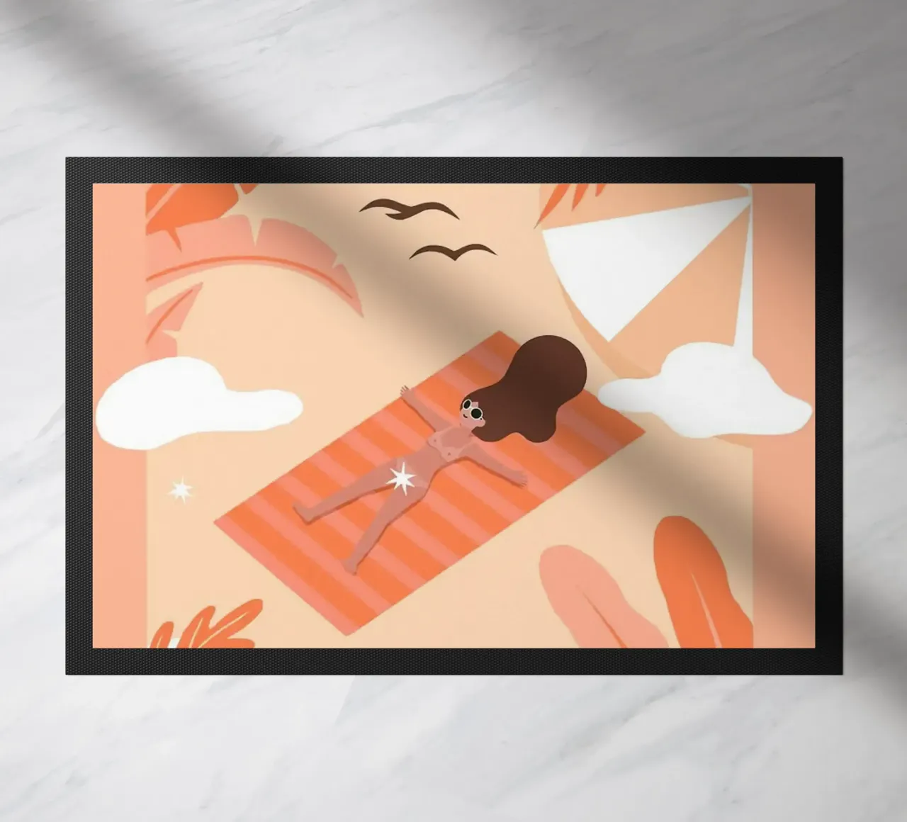 tanning doormat by Abstract Botanical Art