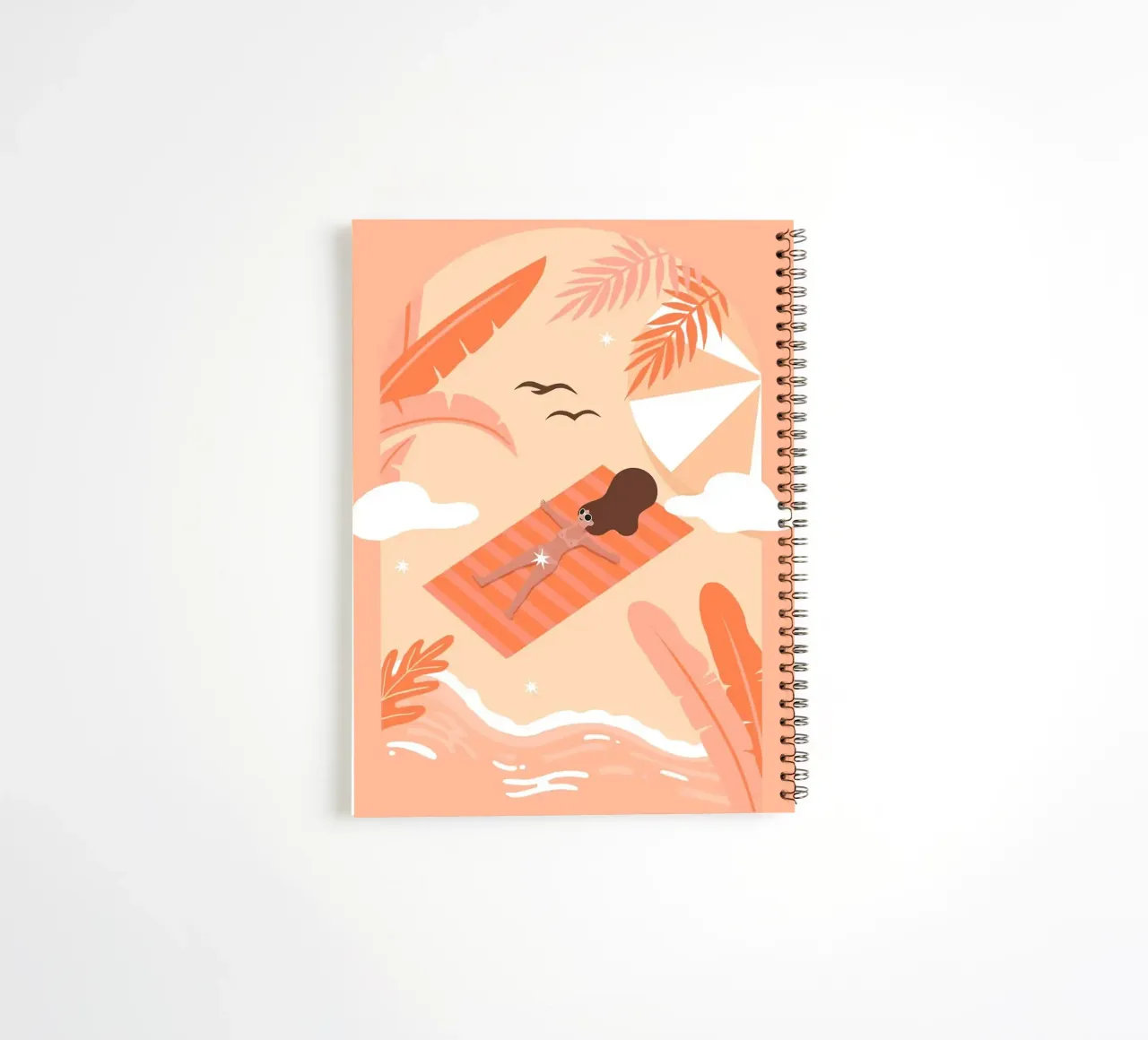 tanning spiral notebook by Abstract Botanical Art