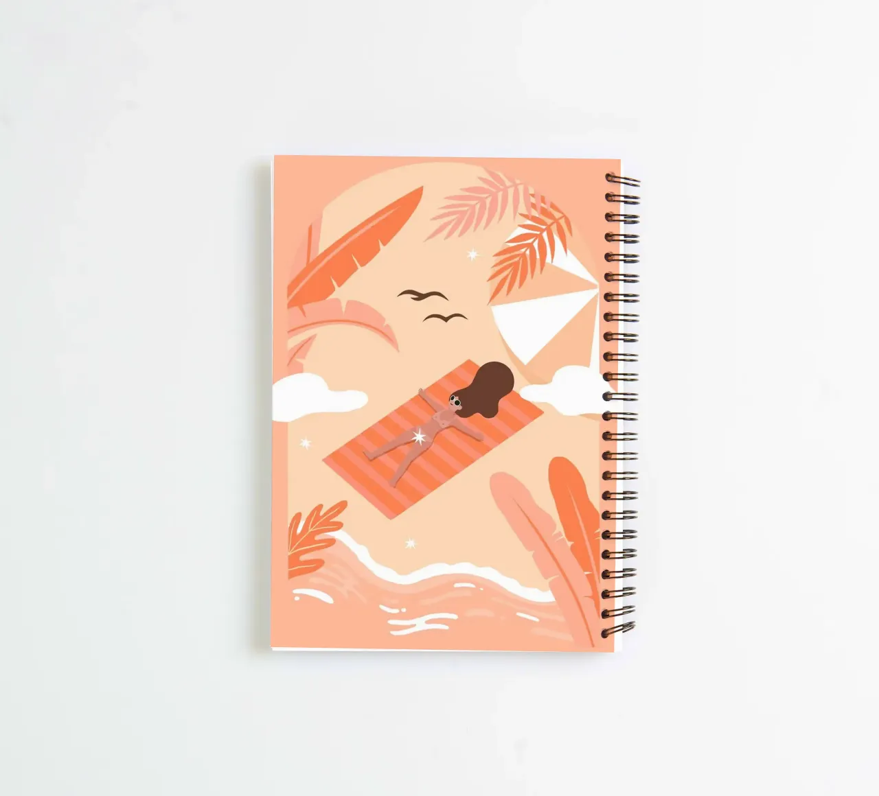 tanning spiral notebook by Abstract Botanical Art