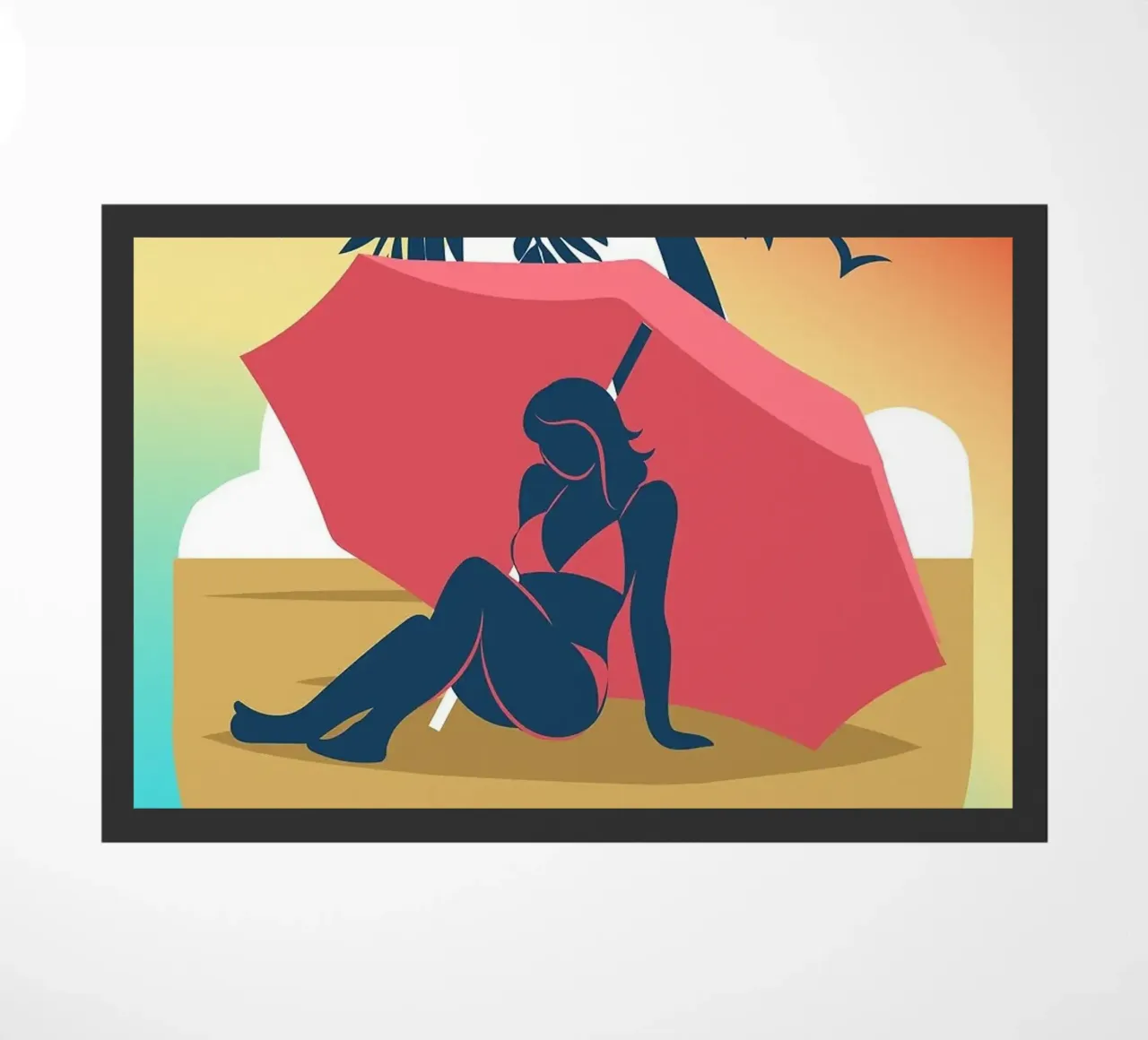 donna sulla spiaggia zerbino da Abstract Botanical Art