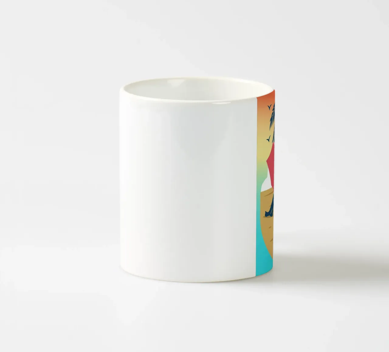 donna sulla spiaggia tazza in ceramica da Abstract Botanical Art
