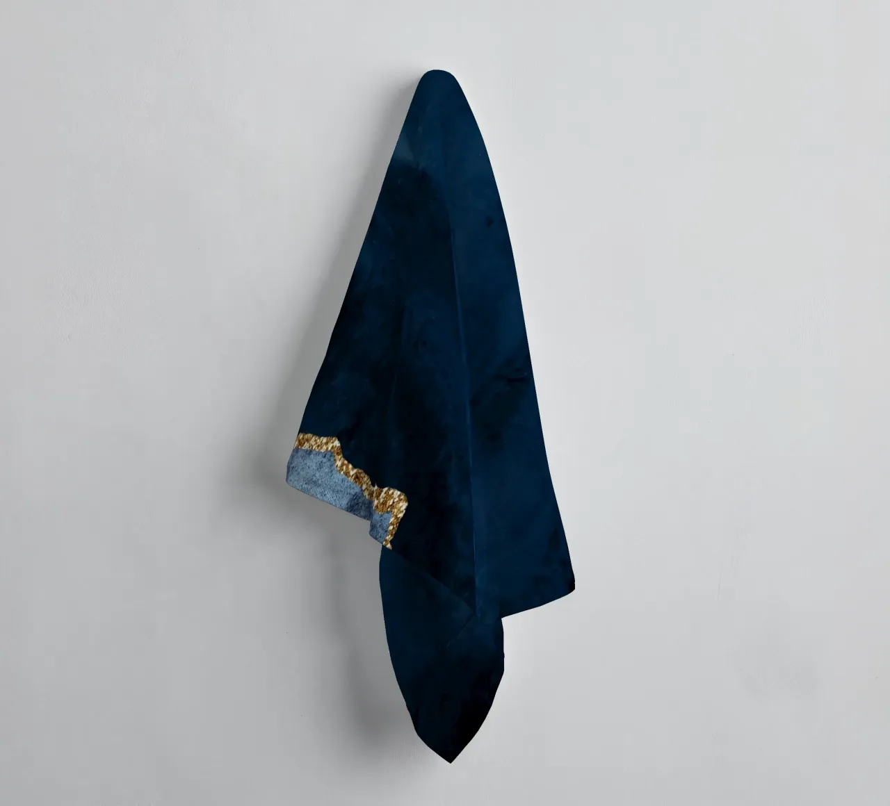 Navy & Gold Agate Texture 01 towel by Gemstone Textures