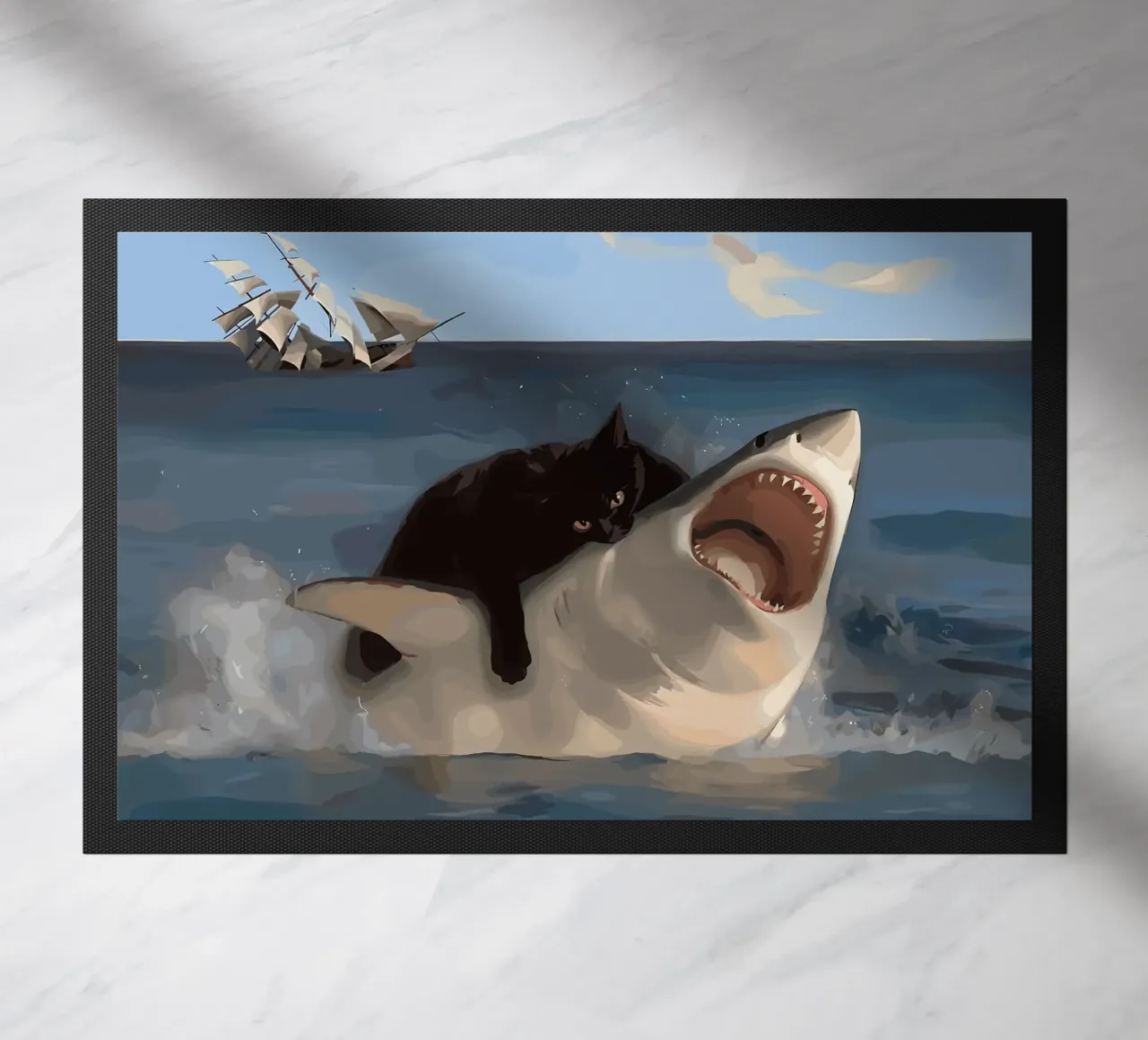 gatto e squalo zerbino da Abstract Botanical Art