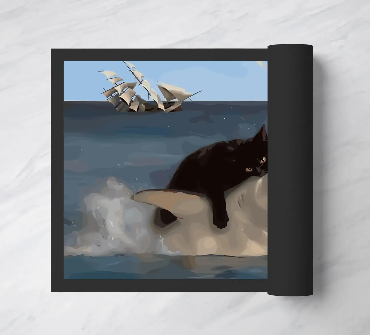 gatto e squalo zerbino da Abstract Botanical Art