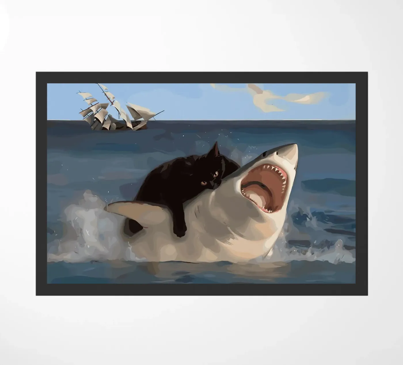 cat and shark zerbino da Abstract Botanical Art