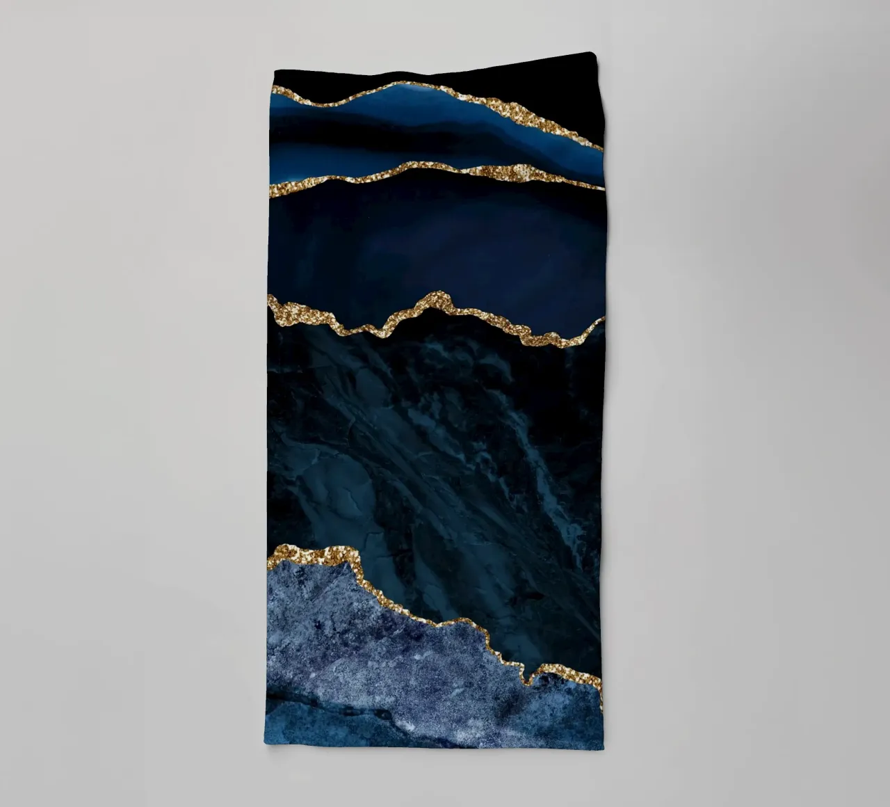 Navy & Gold Agate Texture 02 towel by Gemstone Textures