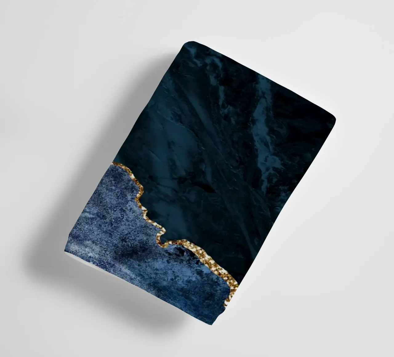 Navy & Gold Agate Texture 02 towel by Gemstone Textures