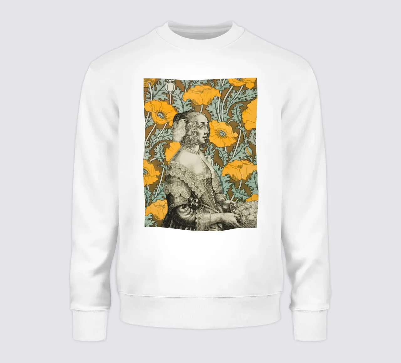 Eleganza floreale d'altri tempi - Collage retro-moderno felpa da luciette plastique