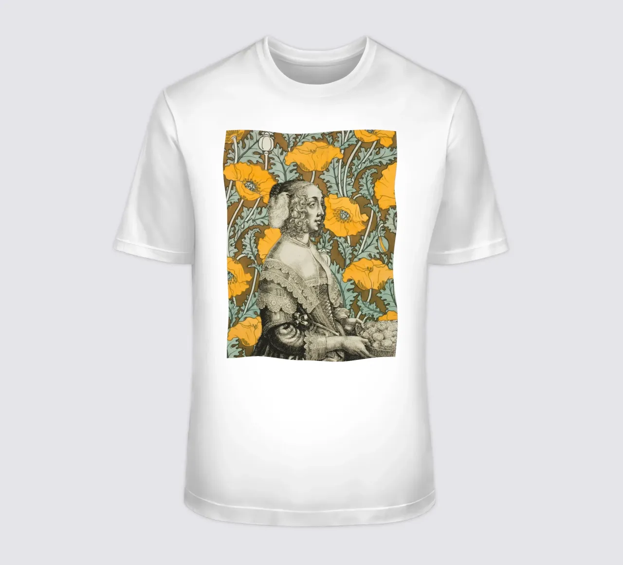 Eleganza floreale d'altri tempi - Collage retro-moderno t-shirt da luciette plastique