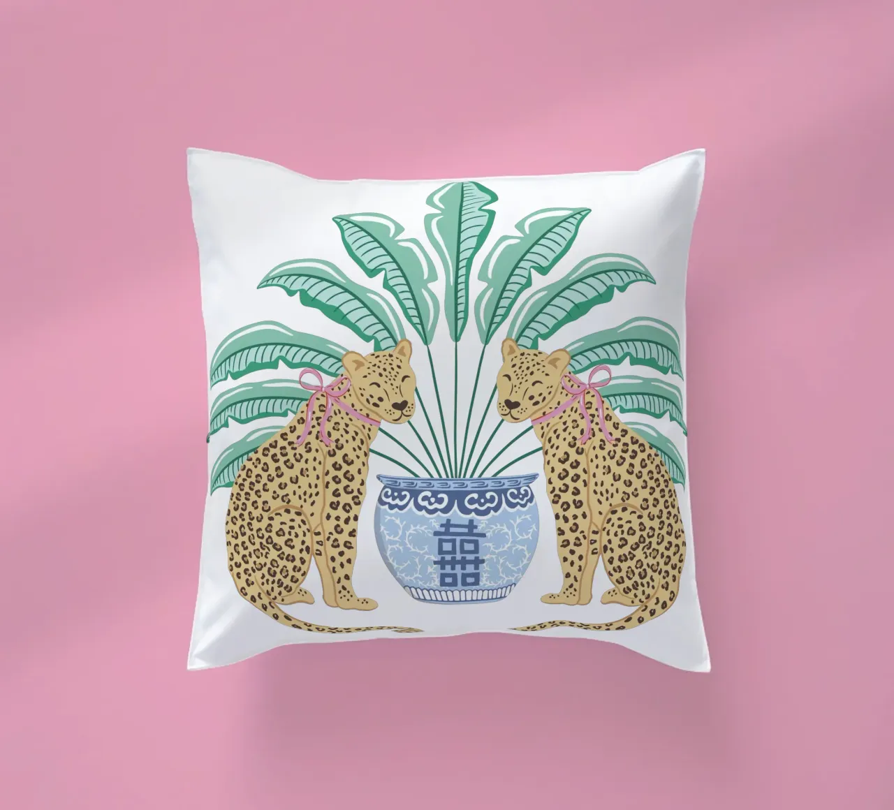 Leopards and ginger jar cuscino da Vivdesign