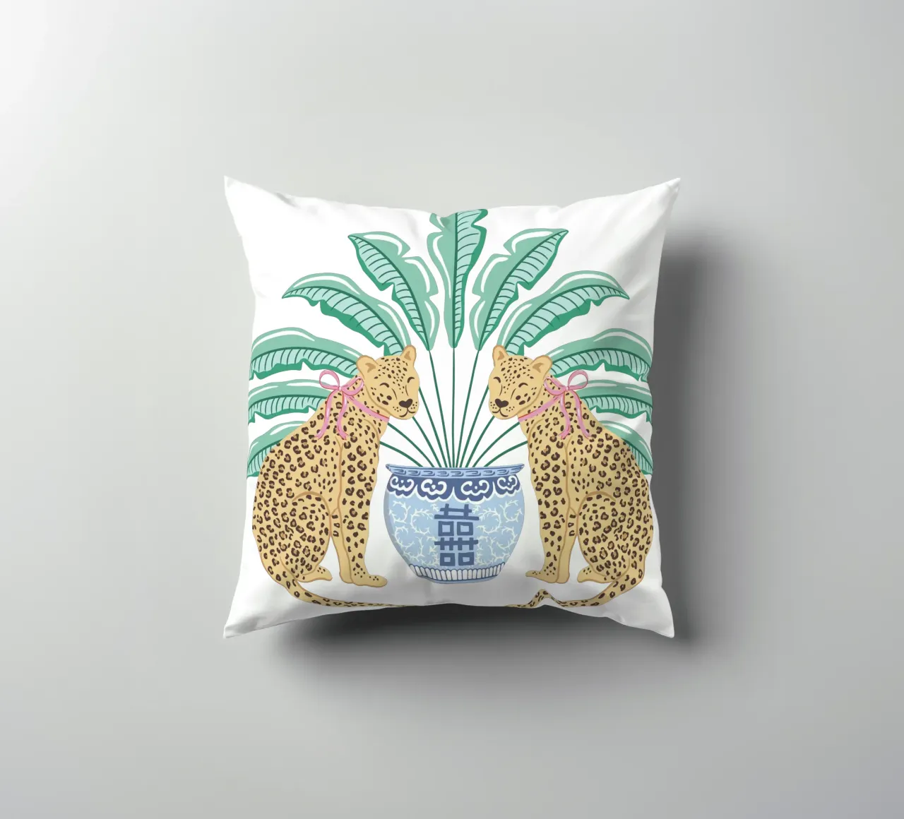 Leopards and ginger jar cuscino da Vivdesign