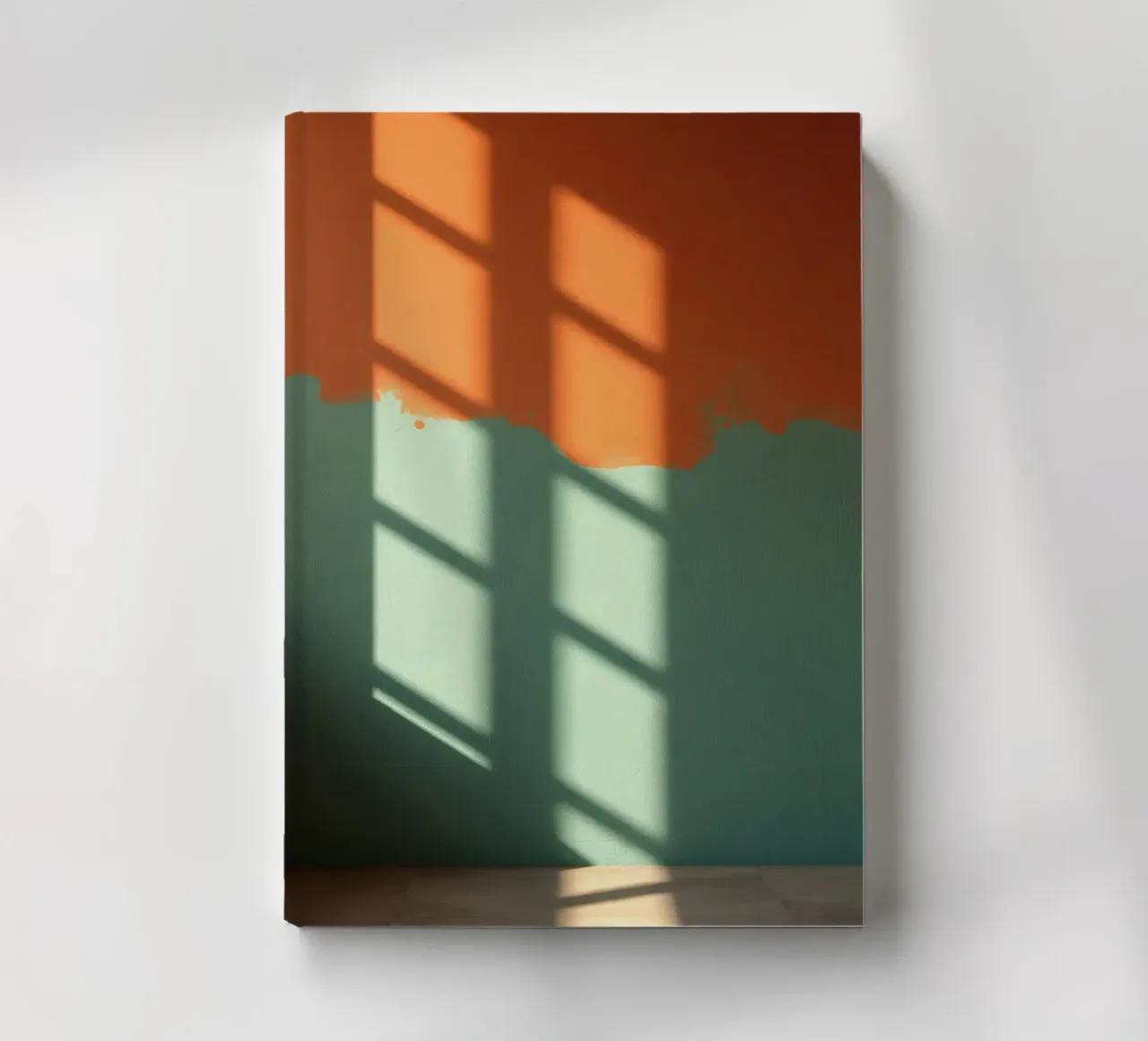 Light and shadow interplay on colorful wall in a sunlit notebook by DesignDoodle