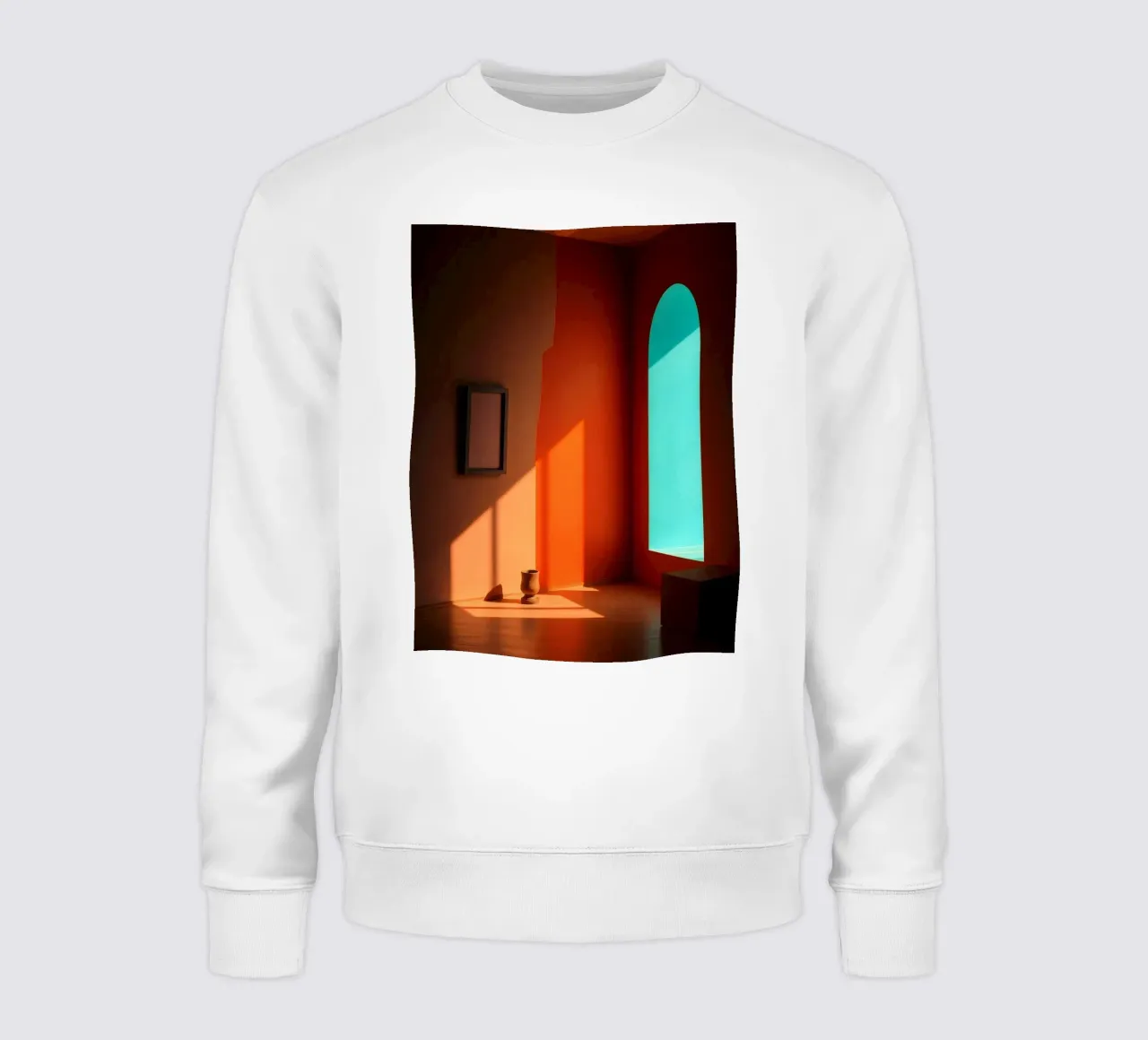 sunlight creating patterns in an artistically designed room sweatshirt by DesignDoodle