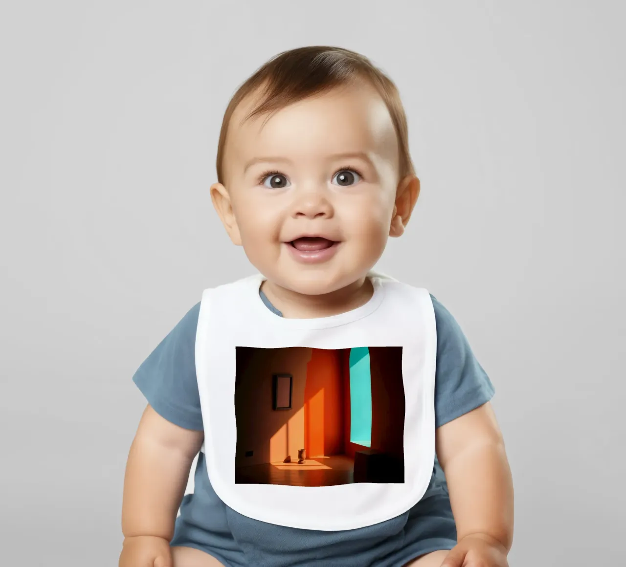 Sonnenlicht, das Muster in einem künstlerisch gestalteten Raum erzeugt Babylätzchen von DesignDoodle