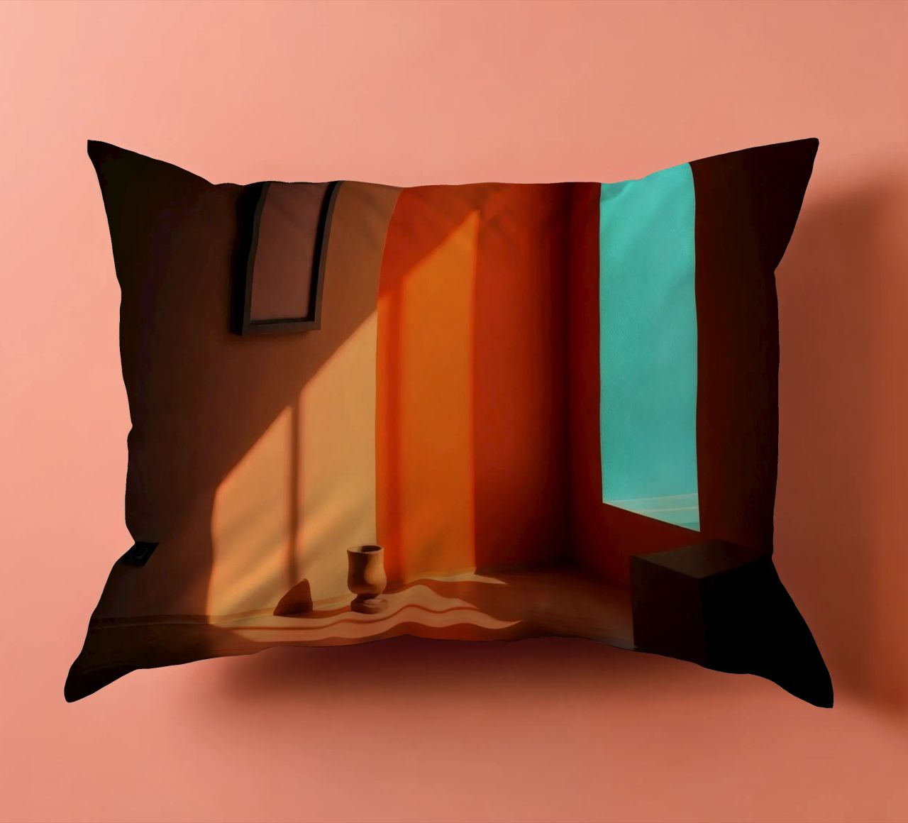 sunlight creating patterns in an artistically designed room decorative cushion by DesignDoodle