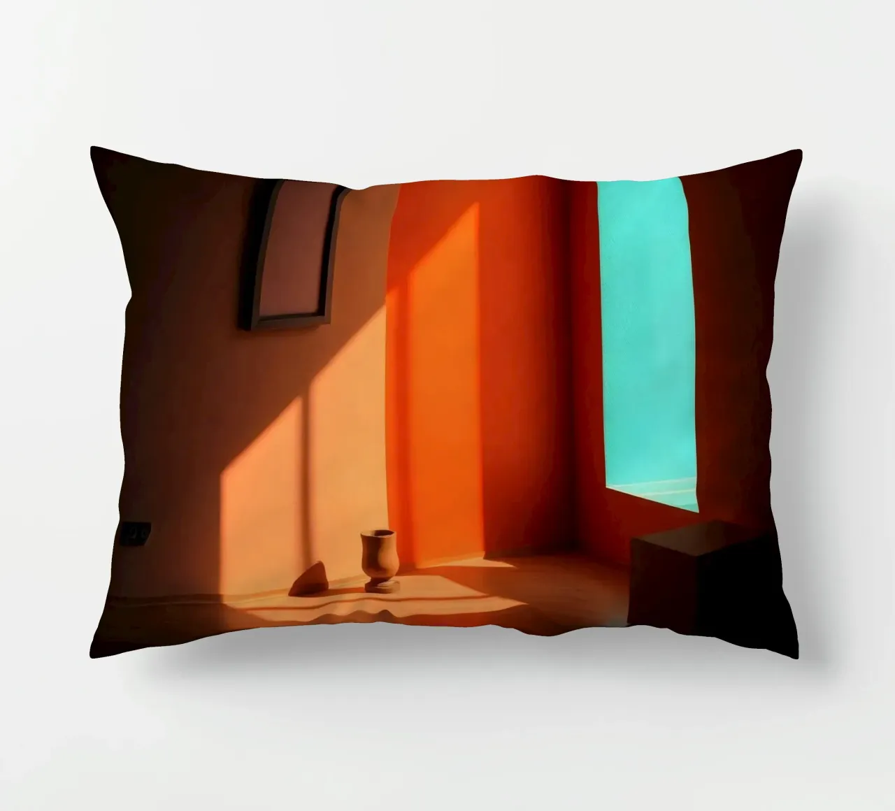 sunlight creating patterns in an artistically designed room decorative cushion by DesignDoodle