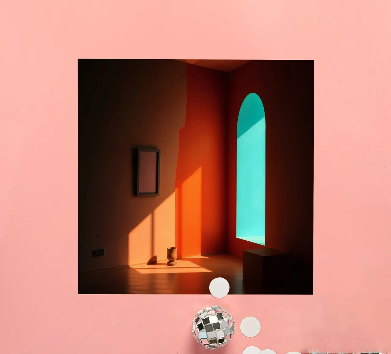 sunlight creating patterns in an artistically designed room sticker by DesignDoodle