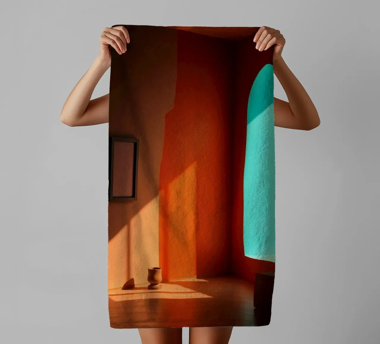 sunlight creating patterns in an artistically designed room towel by DesignDoodle