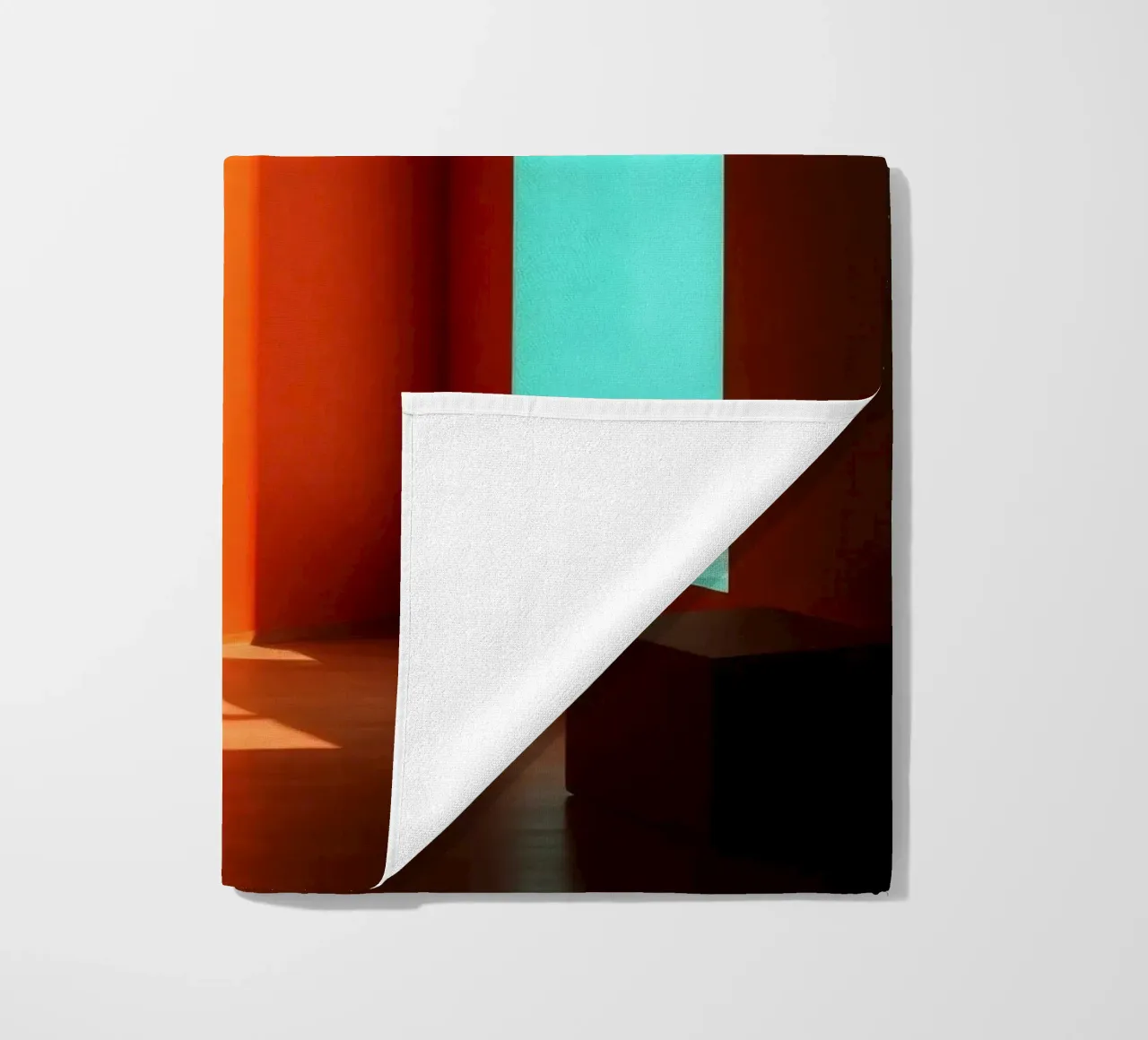 sunlight creating patterns in an artistically designed room beach towel by DesignDoodle