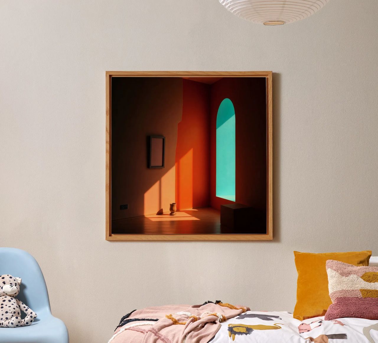 lumière du soleil créant des motifs dans une pièce artistiquement conçue alu dibond de DesignDoodle