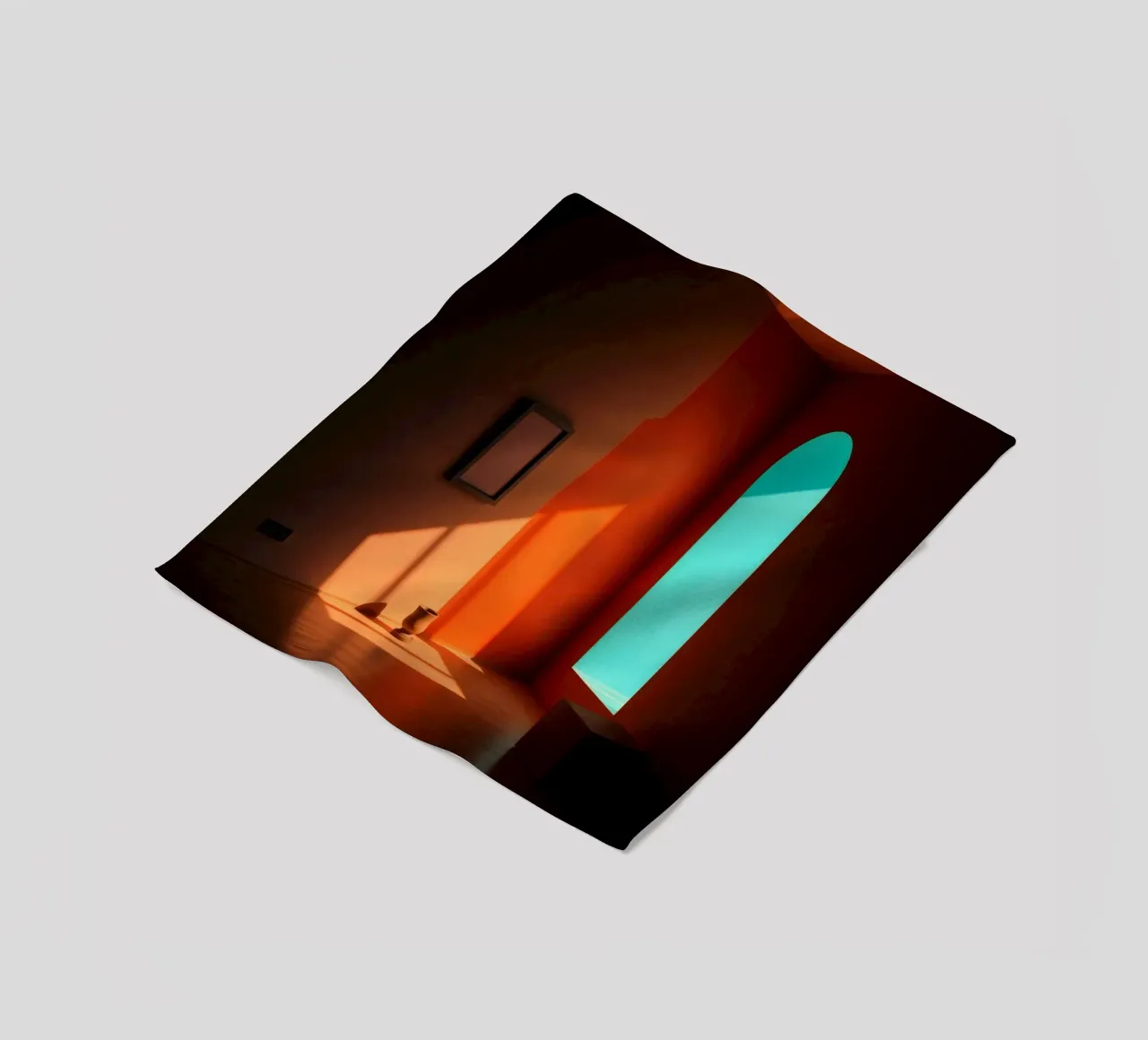 sunlight creating patterns in an artistically designed room fleece blanket by DesignDoodle