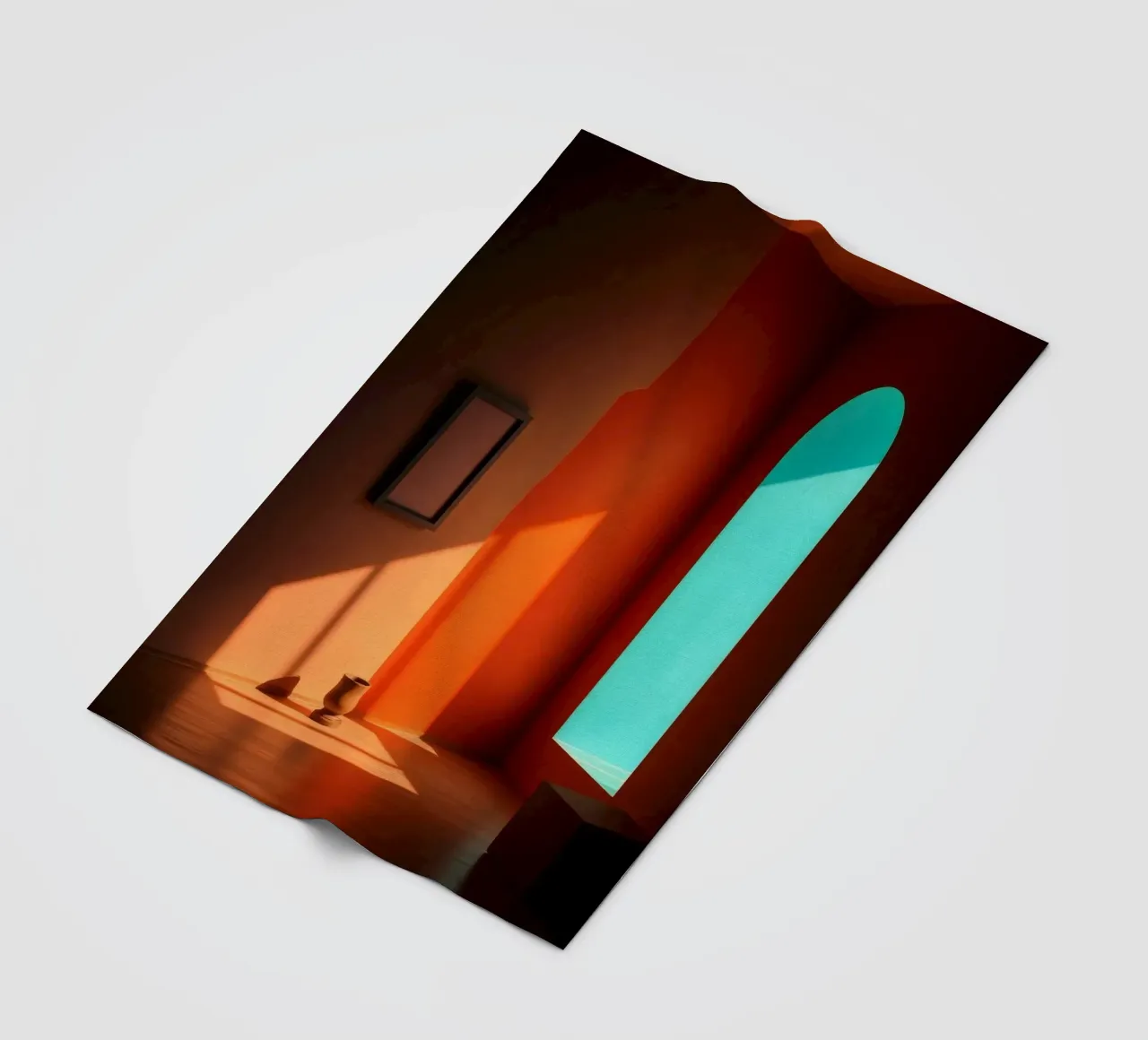 sunlight creating patterns in an artistically designed room fleece blanket by DesignDoodle