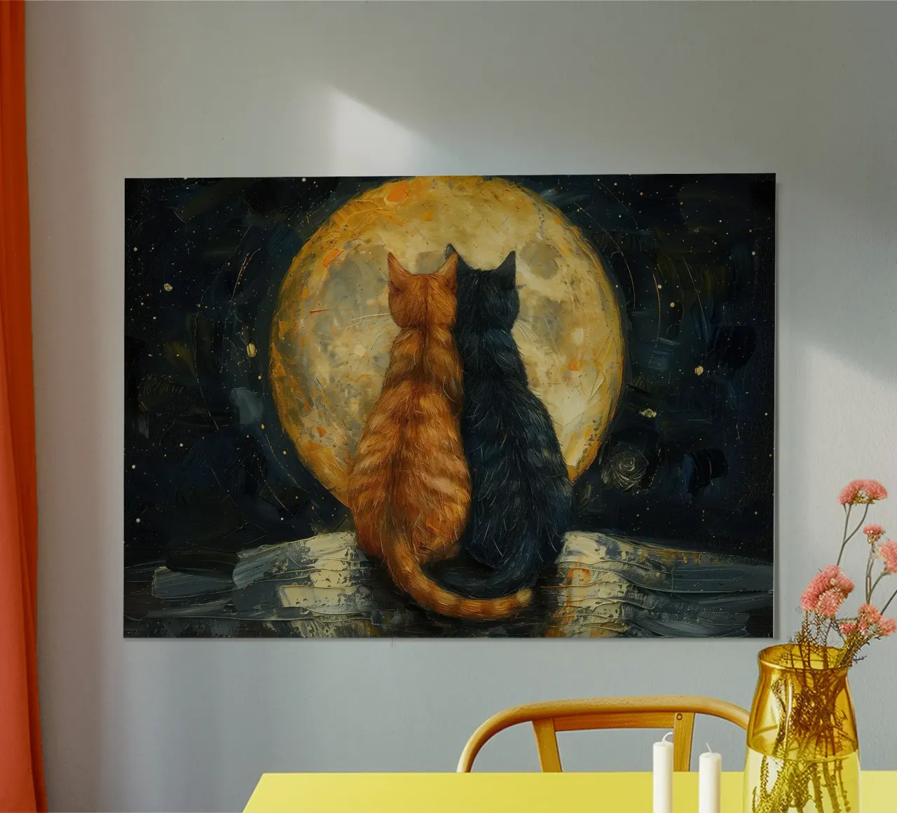gatti poster con telaio in legno da Abstract Botanical Art