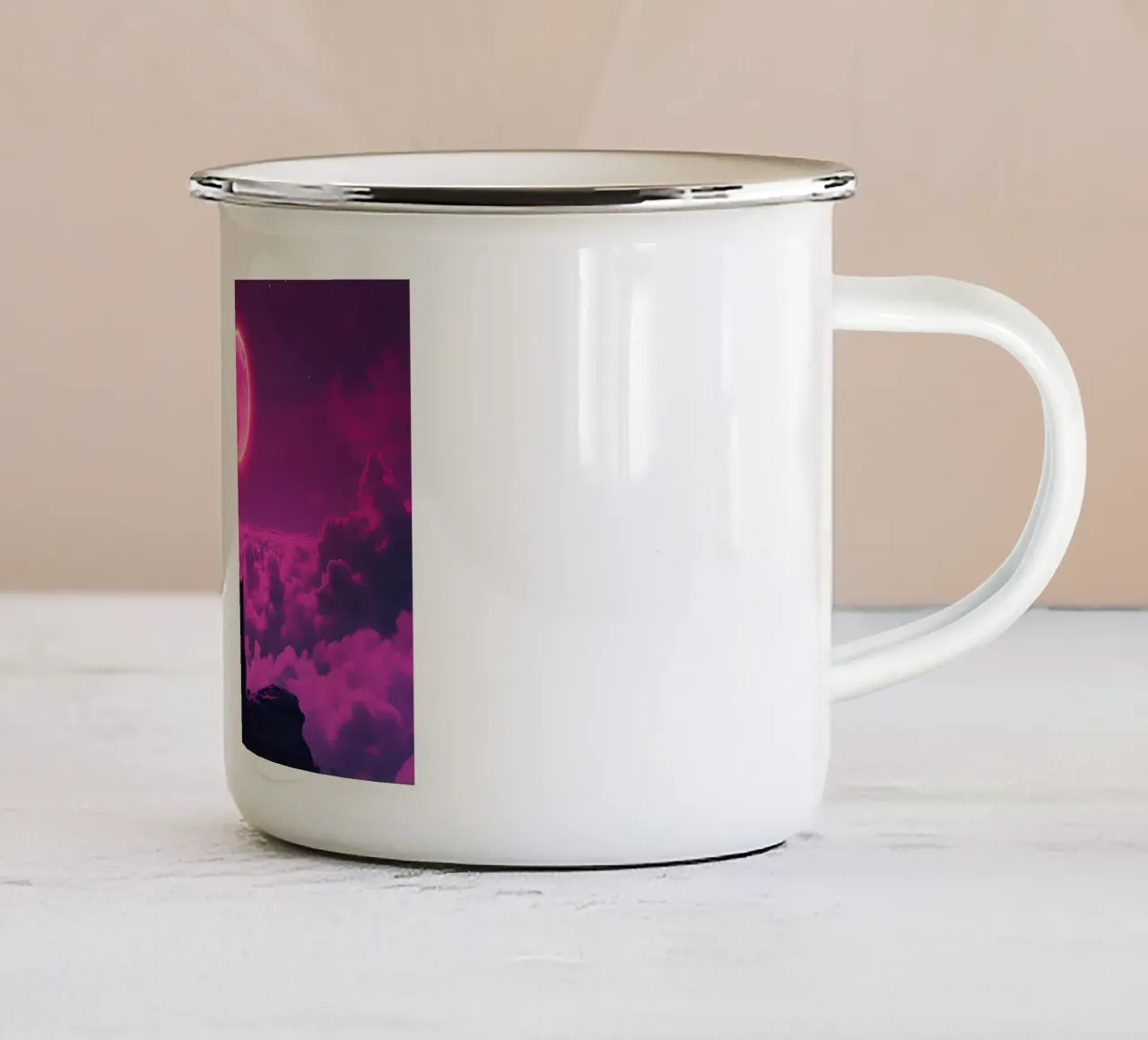 Gatto tazza in smalto da Abstract Botanical Art