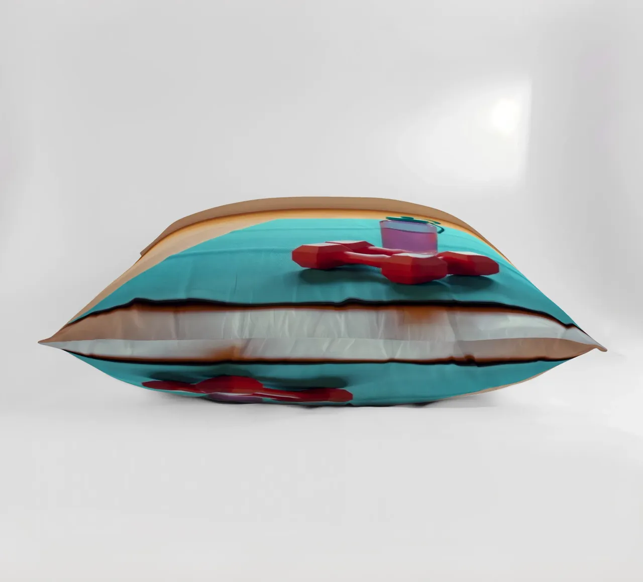 Elementi essenziali per l'allenamento su un tappetino per esercizi in una luminosa spa interna cuscino da DesignDoodle