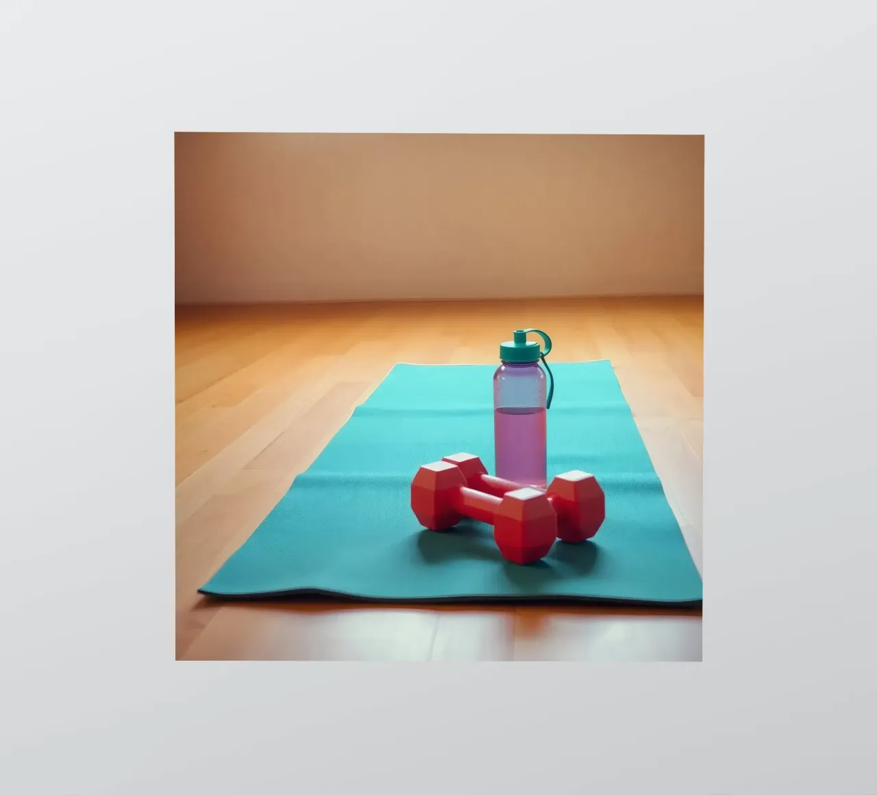 L'essentiel de l'entraînement sur un tapis d'exercice dans un spa intérieur lumineux autocollant de DesignDoodle