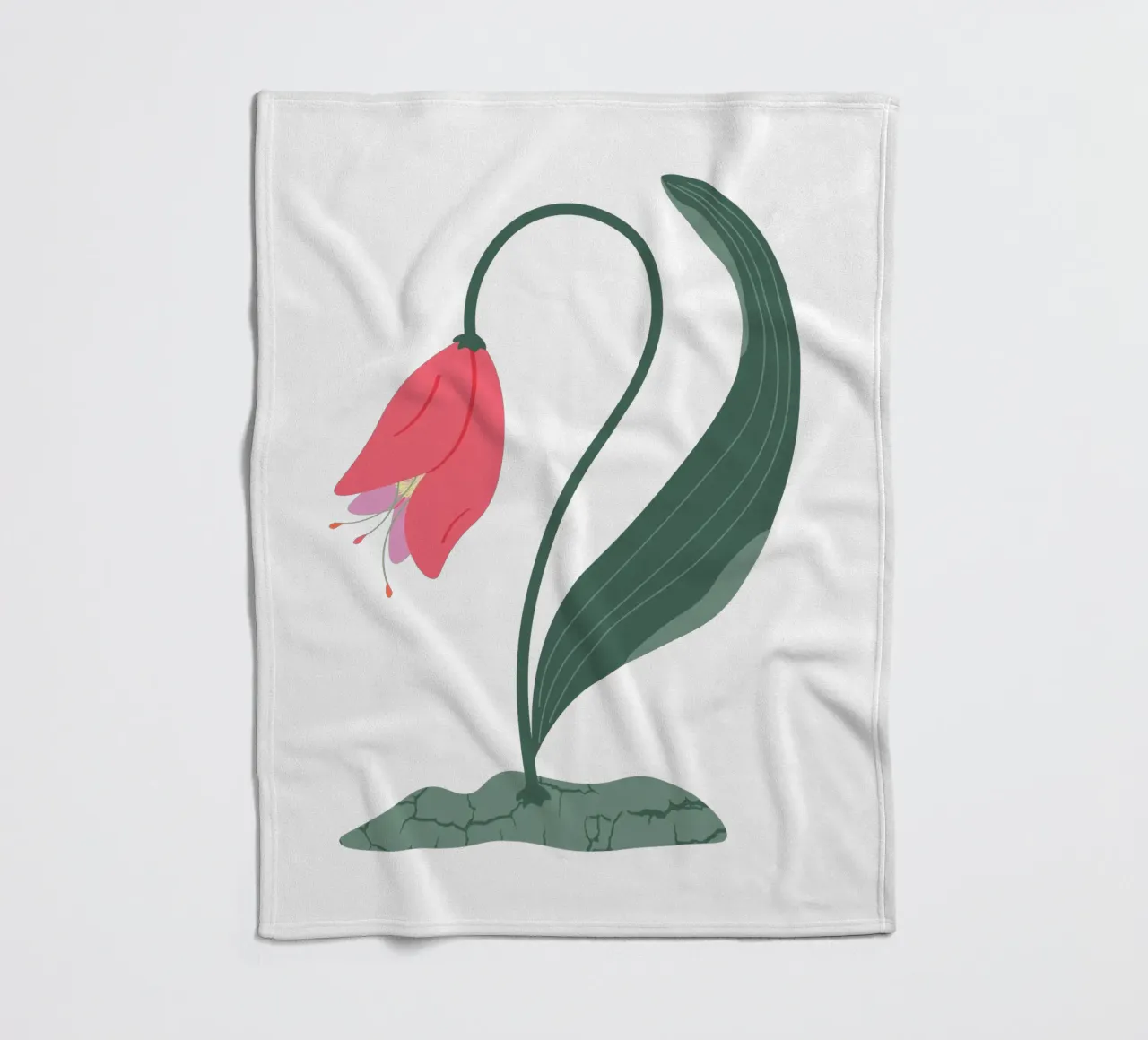 Poetic Tulip fleece blanket by Silvie Illustration