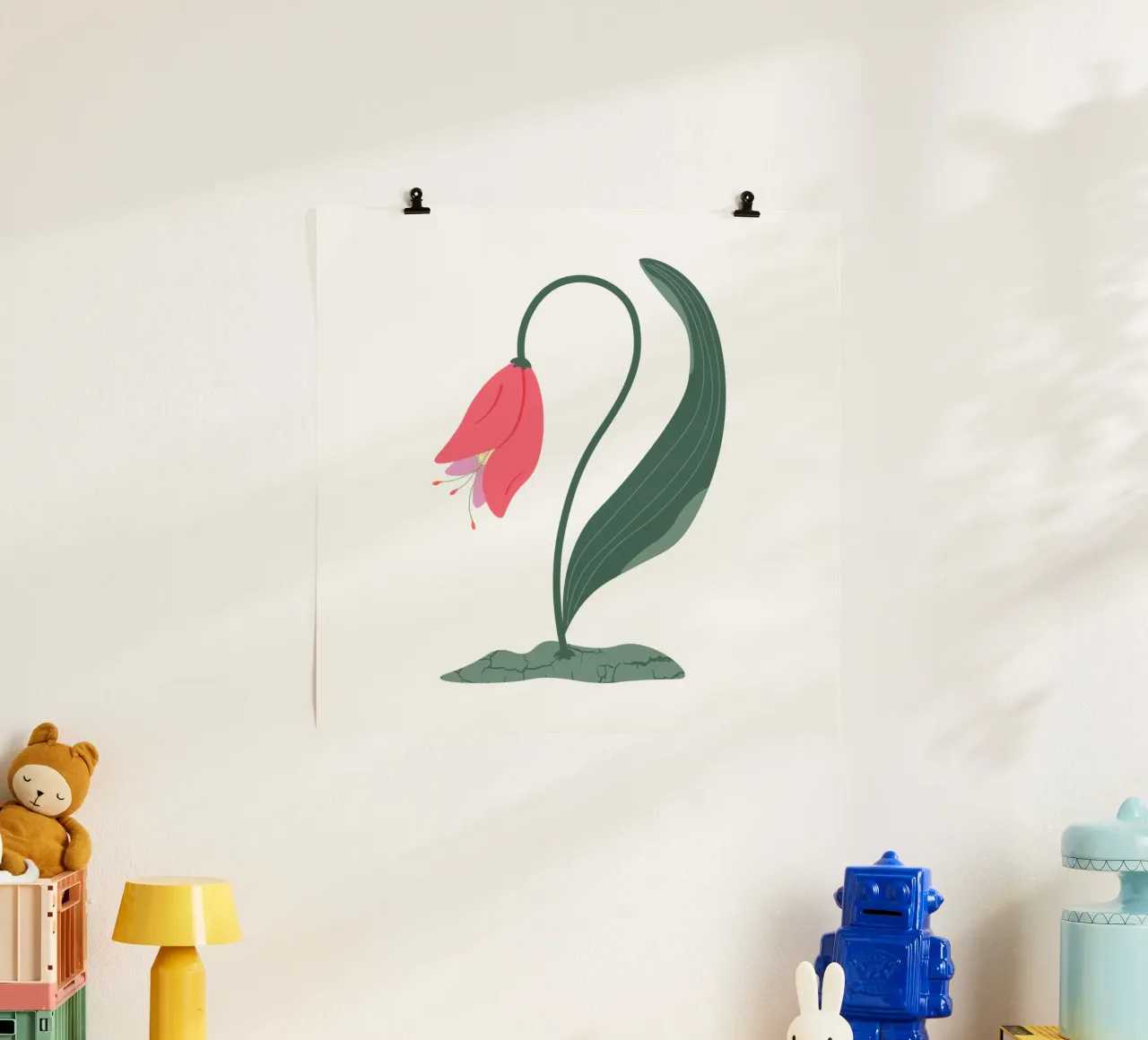 Poetic Tulip poster con telaio in alluminio da Silvie Illustration