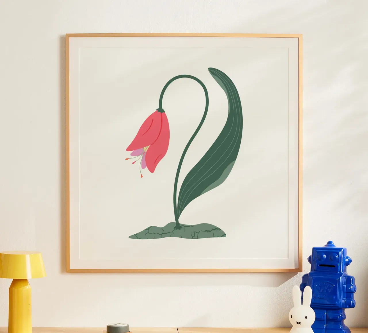 Poetic Tulip poster con telaio in alluminio da Silvie Illustration